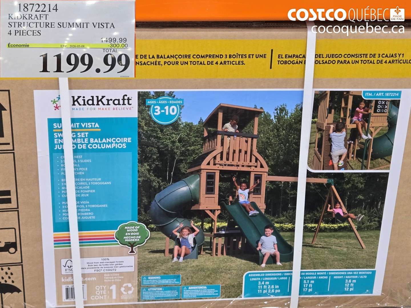 1872214 KIDKRAFT STRUCTURE SUMMIT VISTA 4 PIECES ($300.00 INSTANT SAVINGS EXPIRES ON 2026-03-08) $1199.99