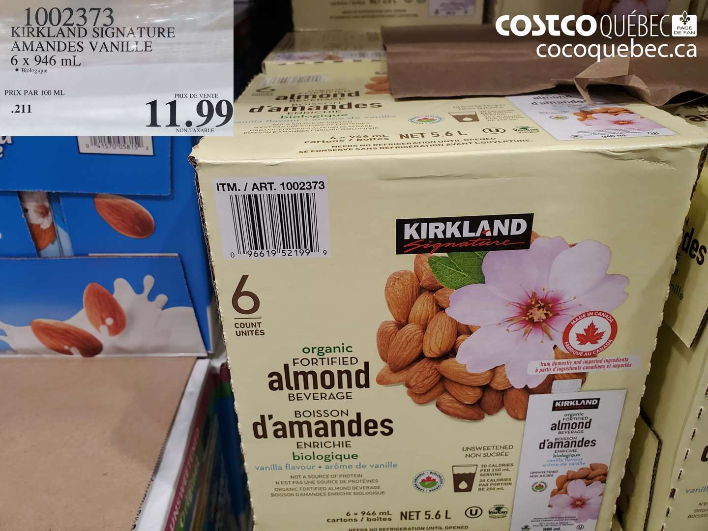 1002373 KIRKLAND SIGNATURE AMANDES VANILLE $11.99