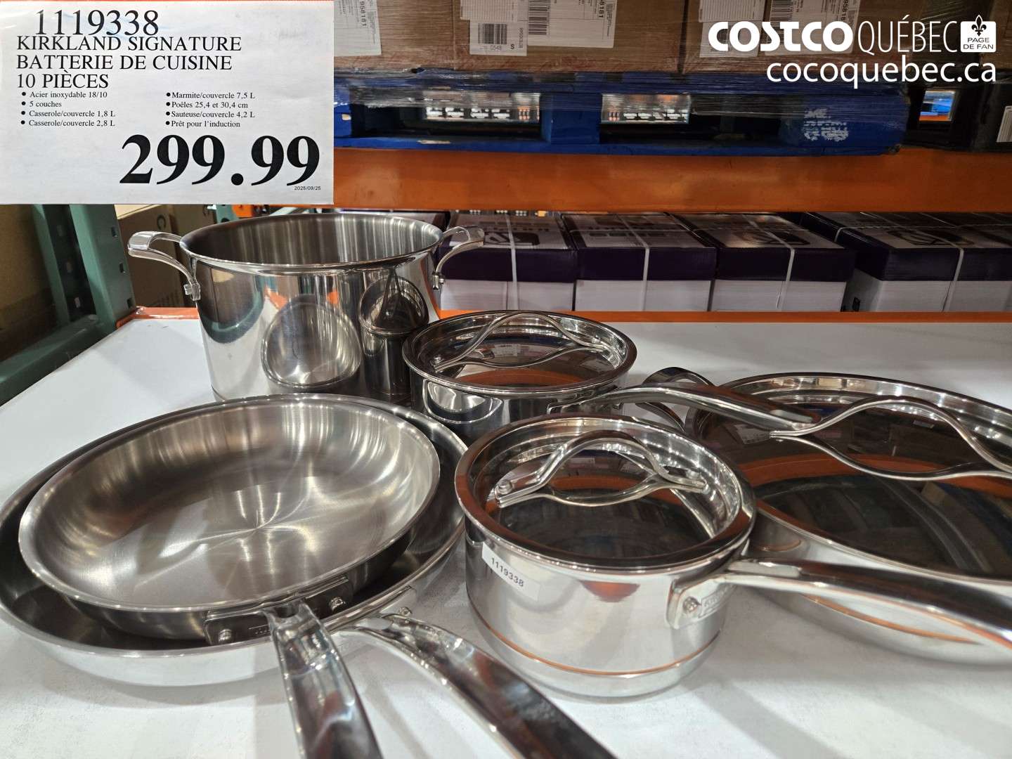 1119338 KIRKLAND SIGNATURE BATTERIE DE CUISINE 10 PIECES $299.99