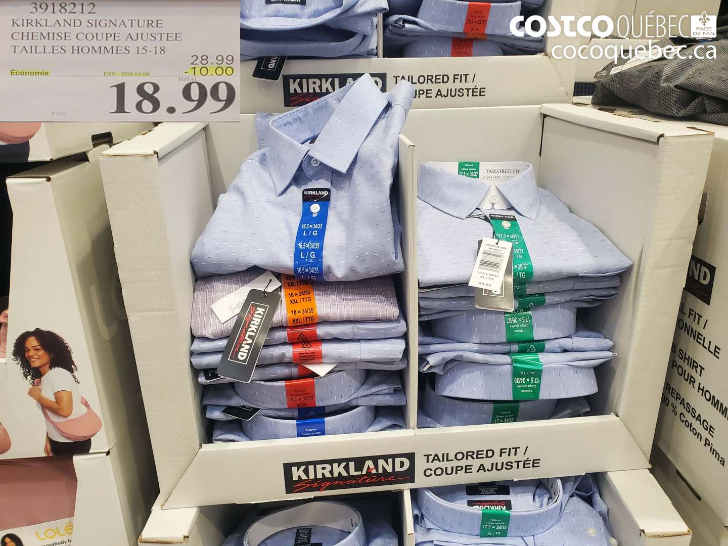 3918212 KIRKLAND SIGNATURE CHEMISE COUPE AJUSTEE TAILLES HOMMES 15-18 ($10.00 INSTANT SAVINGS EXPIRES ON 2026-03-08) $18.99