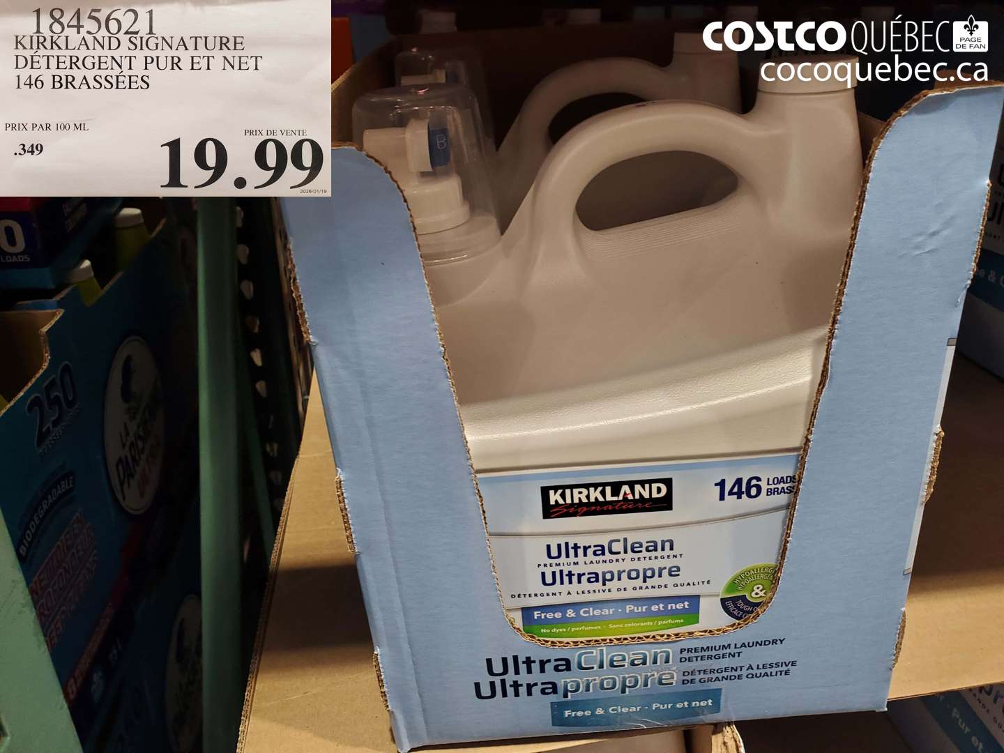 1845621 KIRKLAND SIGNATURE DÉTERGENT PUR ET NET 146 BRASSÉES $19.99