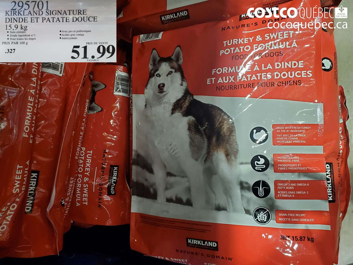 295701 KIRKLAND SIGNATURE DINDE ET PATATE DOUCE $51.99