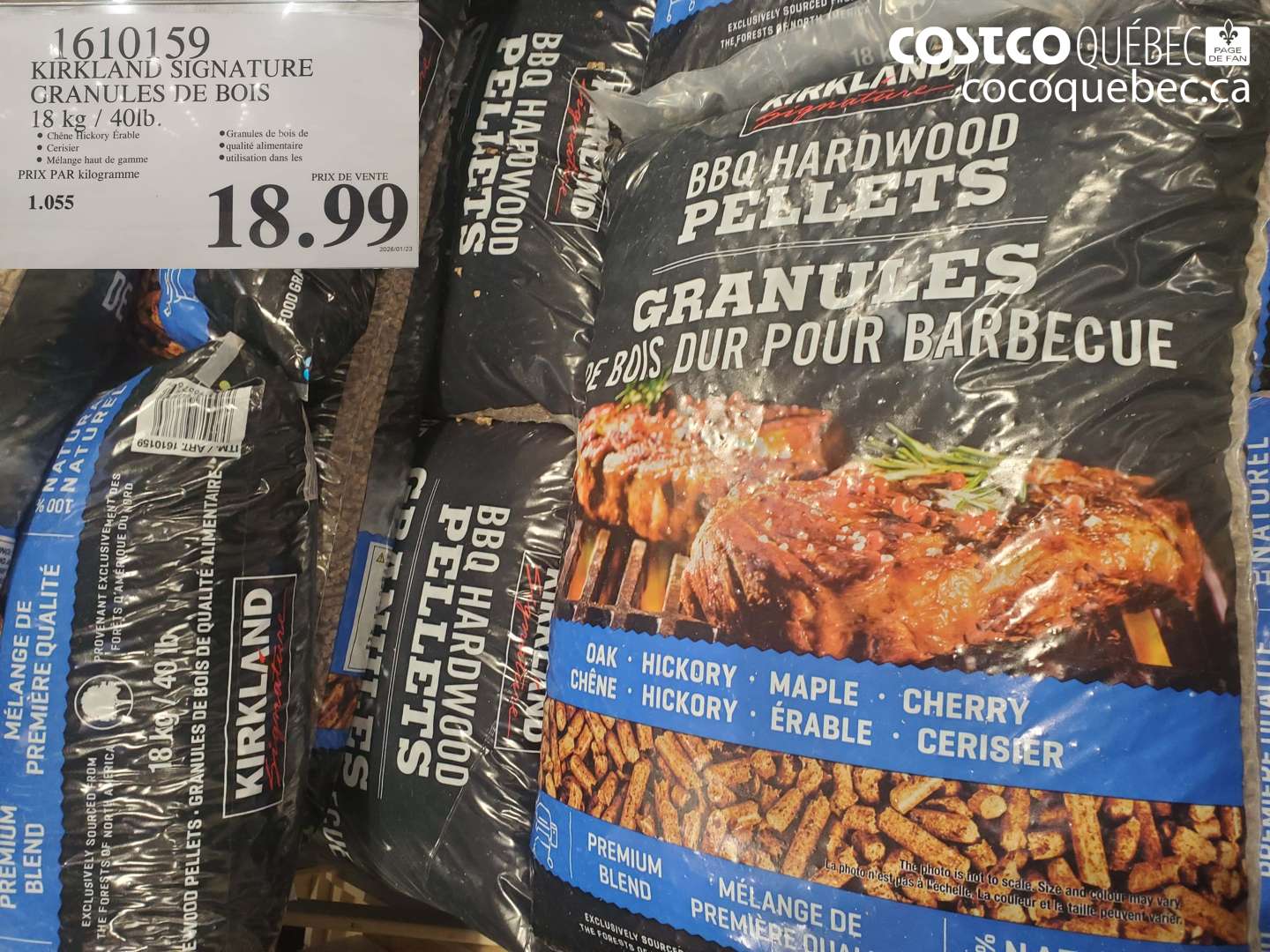 1610159 KIRKLAND SIGNATURE GRANULES DE BOIS 18 KG / 40LB $18.99