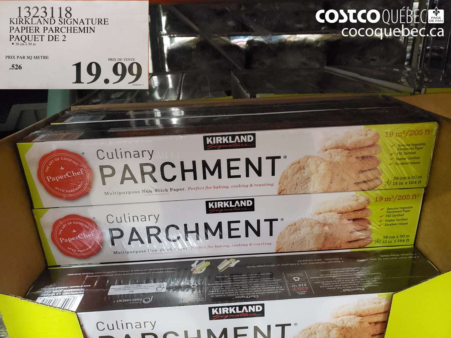 1323118 KIRKLAND SIGNATURE PAPIER PARCHMENT PAQUET DE 2 $19.99