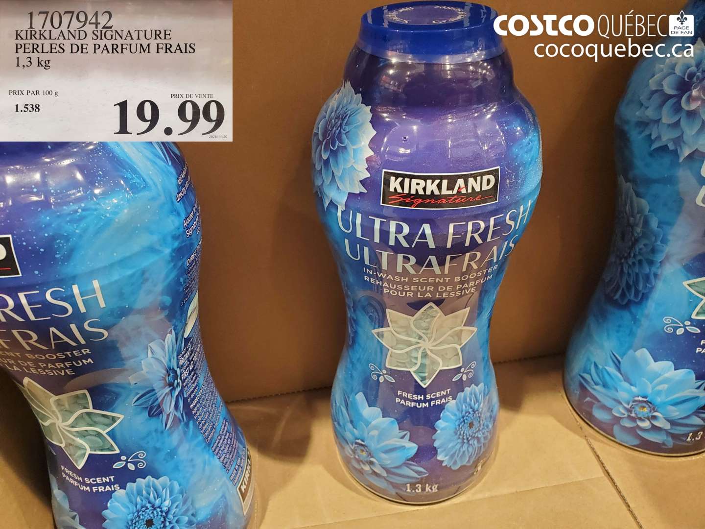 1707942 KIRKLAND SIGNATURE PERLES DE PARFUM FRAIS 1,3 KG $19.99