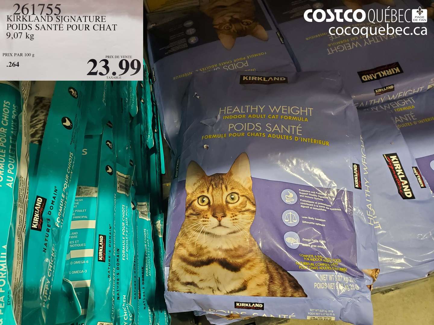 261755 KIRKLAND SIGNATURE POIDS SANTE POUR CHAT 9,07 KG $23.99