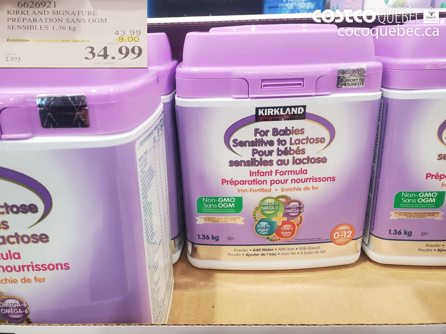 6626921 KIRKLAND SIGNATURE PRÉPARATION SANS OGM SENSIBLES 1,36 KG ($9.00 INSTANT SAVINGS EXPIRES ON 2026-02-15) $34.99