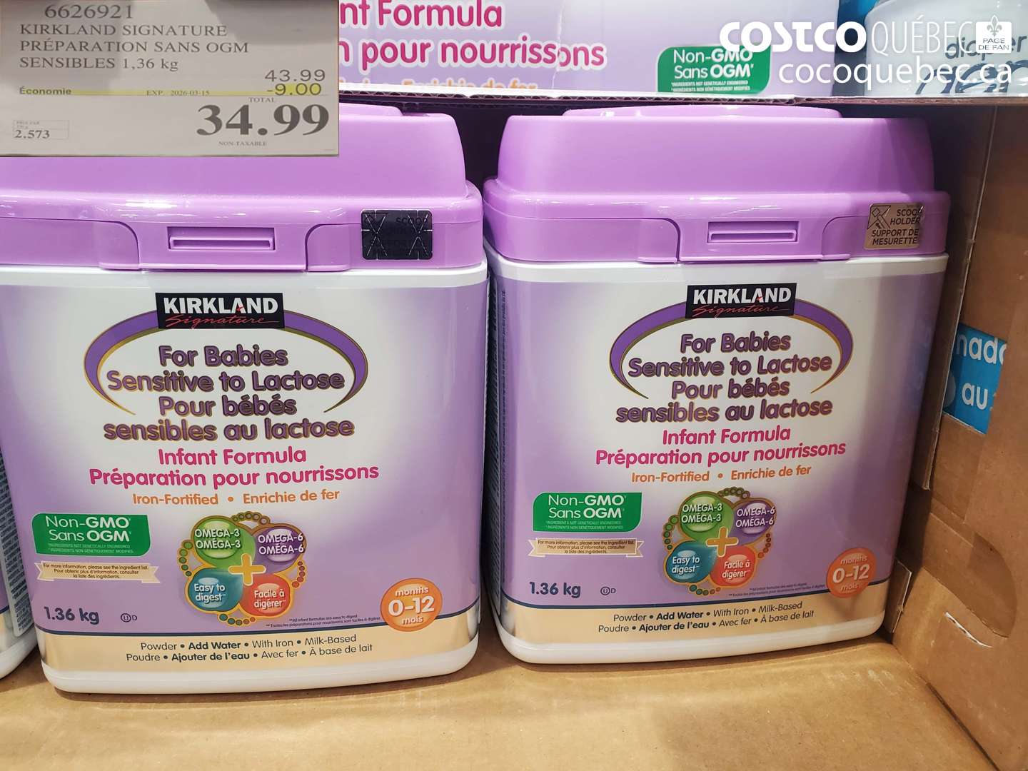 6626921 KIRKLAND SIGNATURE PRÉPARATION SANS OGM SENSIBLES 1,36 KG ($9.00 INSTANT SAVINGS EXPIRES ON 2026-03-15) $34.99