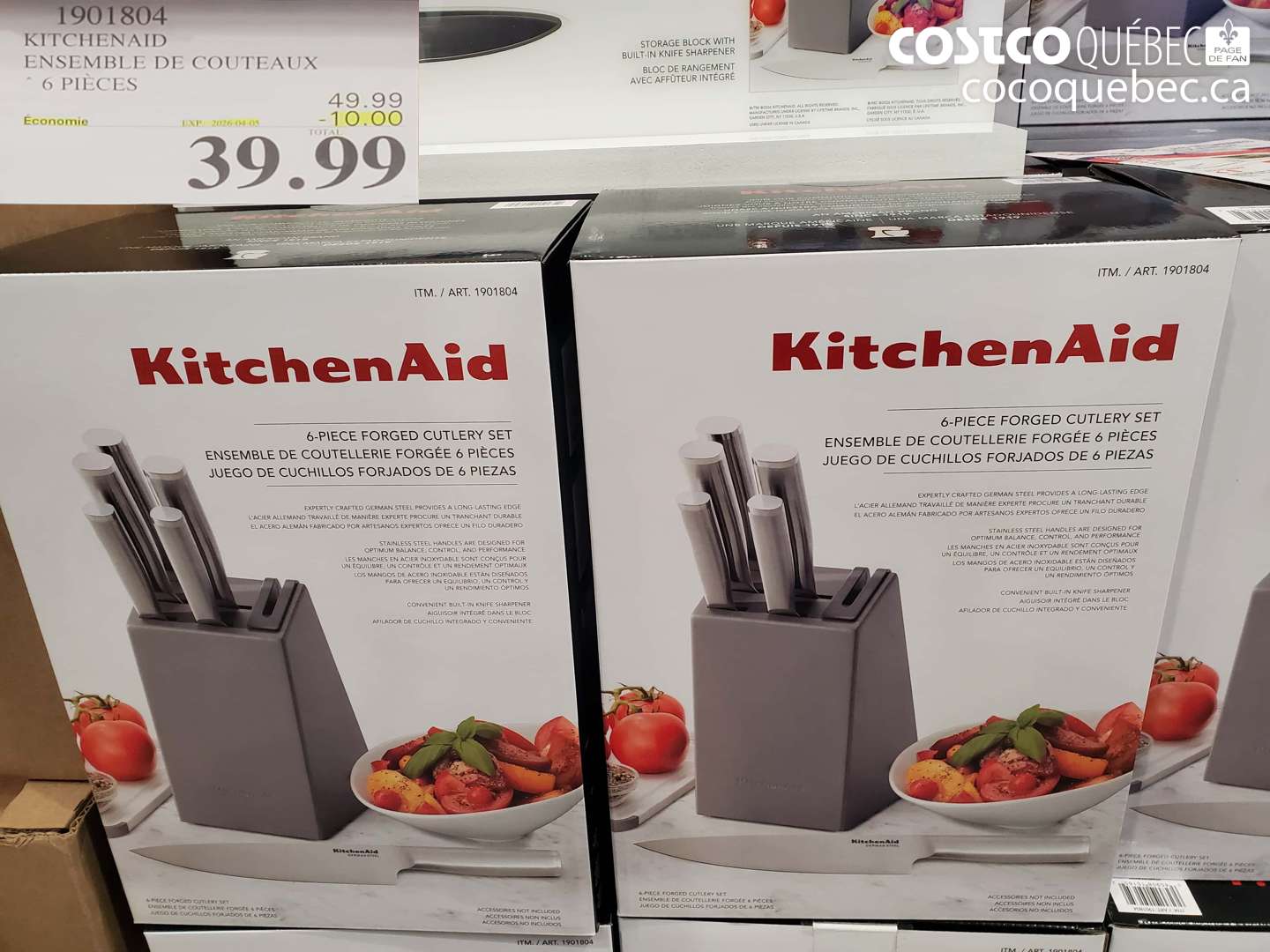 1901804 KITCHENAID ENSEMBLE DE COUTEAUX ($10.00 INSTANT SAVINGS EXPIRES ON 2026-04-05) $39.99