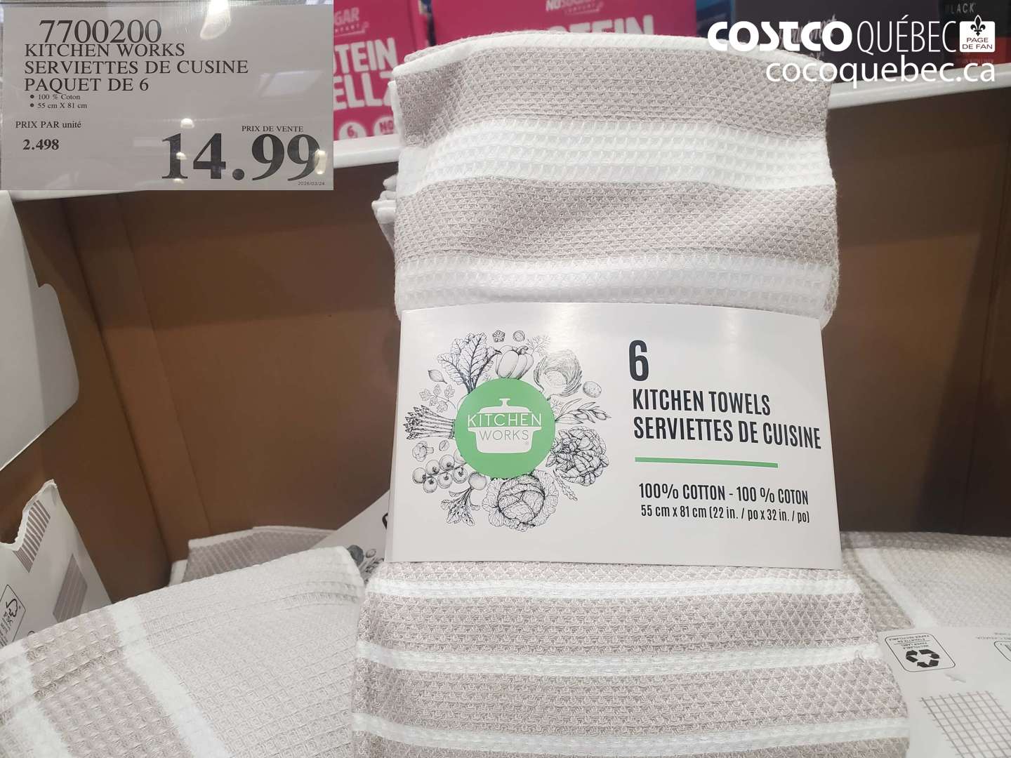 7700200 KITCHEN WORKS SERVIETTES DE CUISINE PAQUET DE 6 $14.99