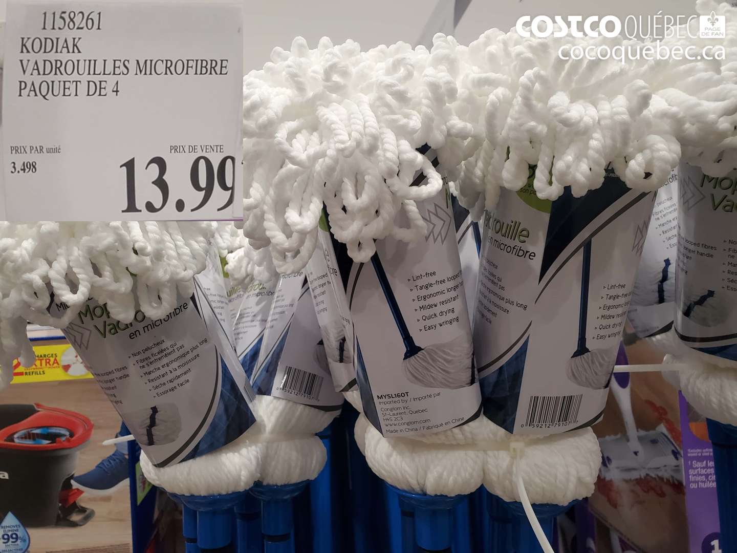 1158261 KODIAK VADROUILLES MICROFIBRE PAQUET DE 4 $13.99