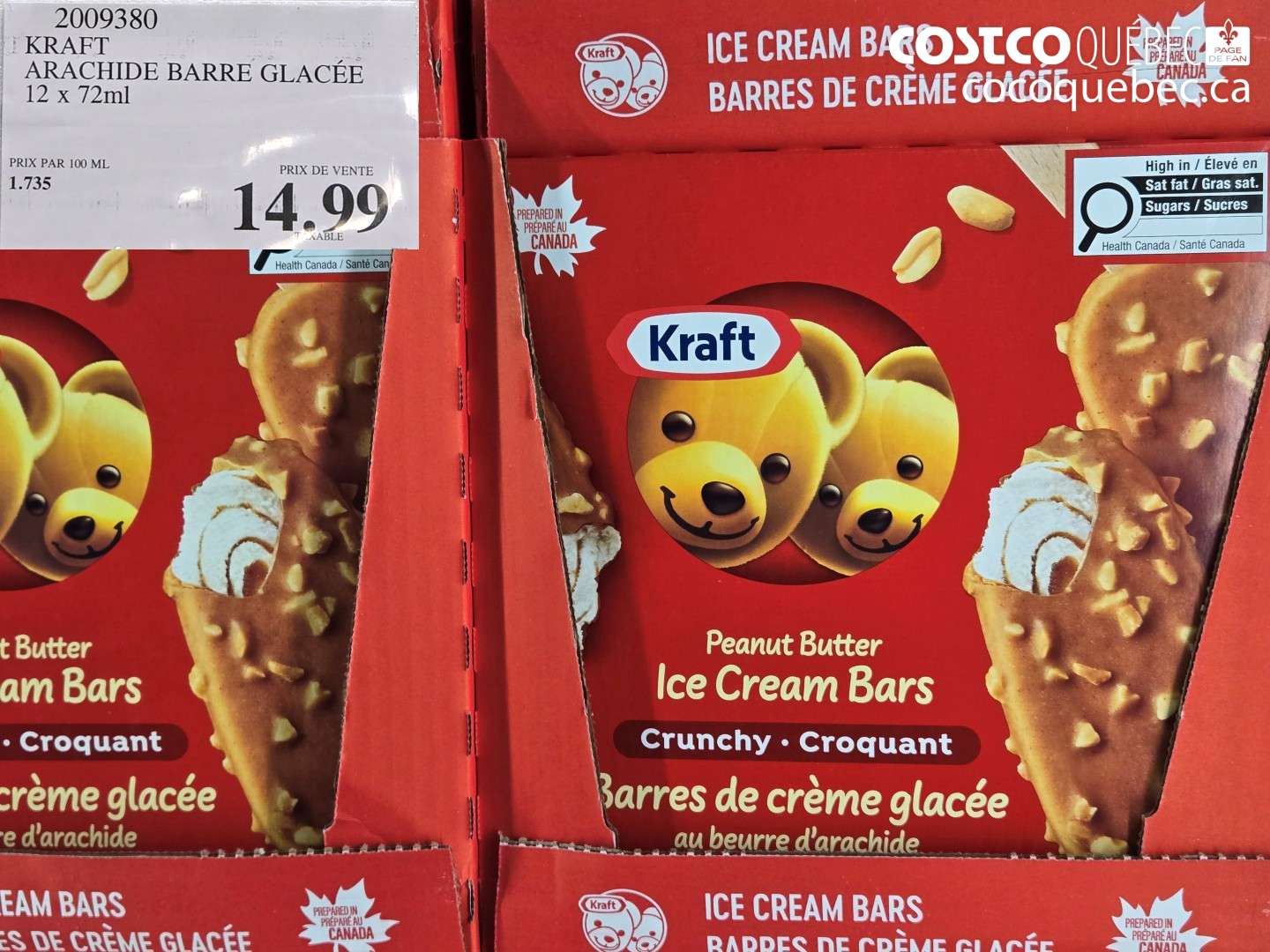 2009380 KRAFT ARACHIDE BARRE GLACÉE 12 X 72ML $14.99