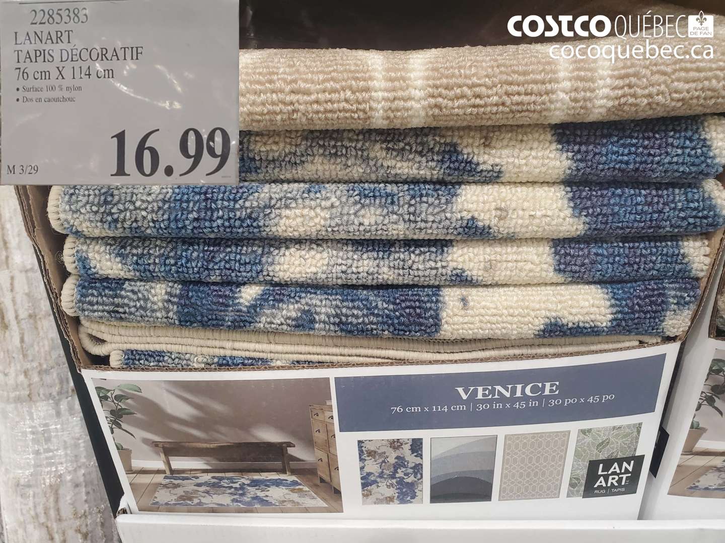 2285383 LANART, TAPIS DECORATIF 76 CM X 114 CM $16.99