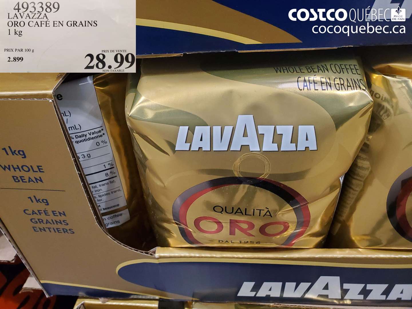 493389 LAVAZZA ORO CAFE EN GRAINS 1 KG $28.99