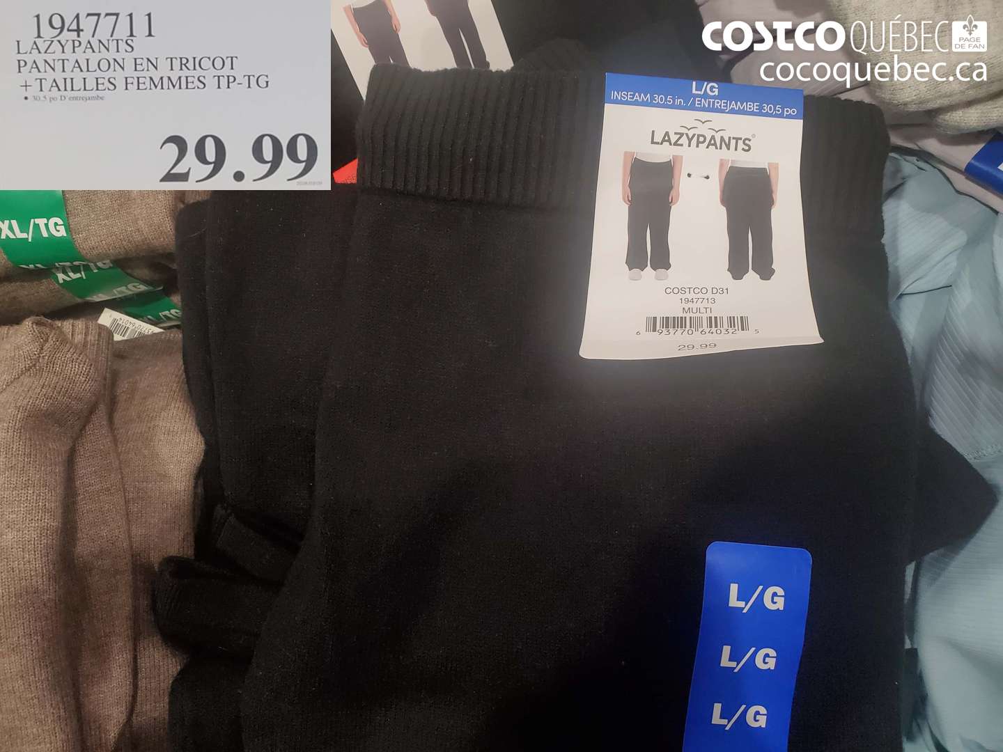 1947711 LAZY PANTS PANTALON EN TRICOT + TAILLES FEMMES TP-TG $29.99