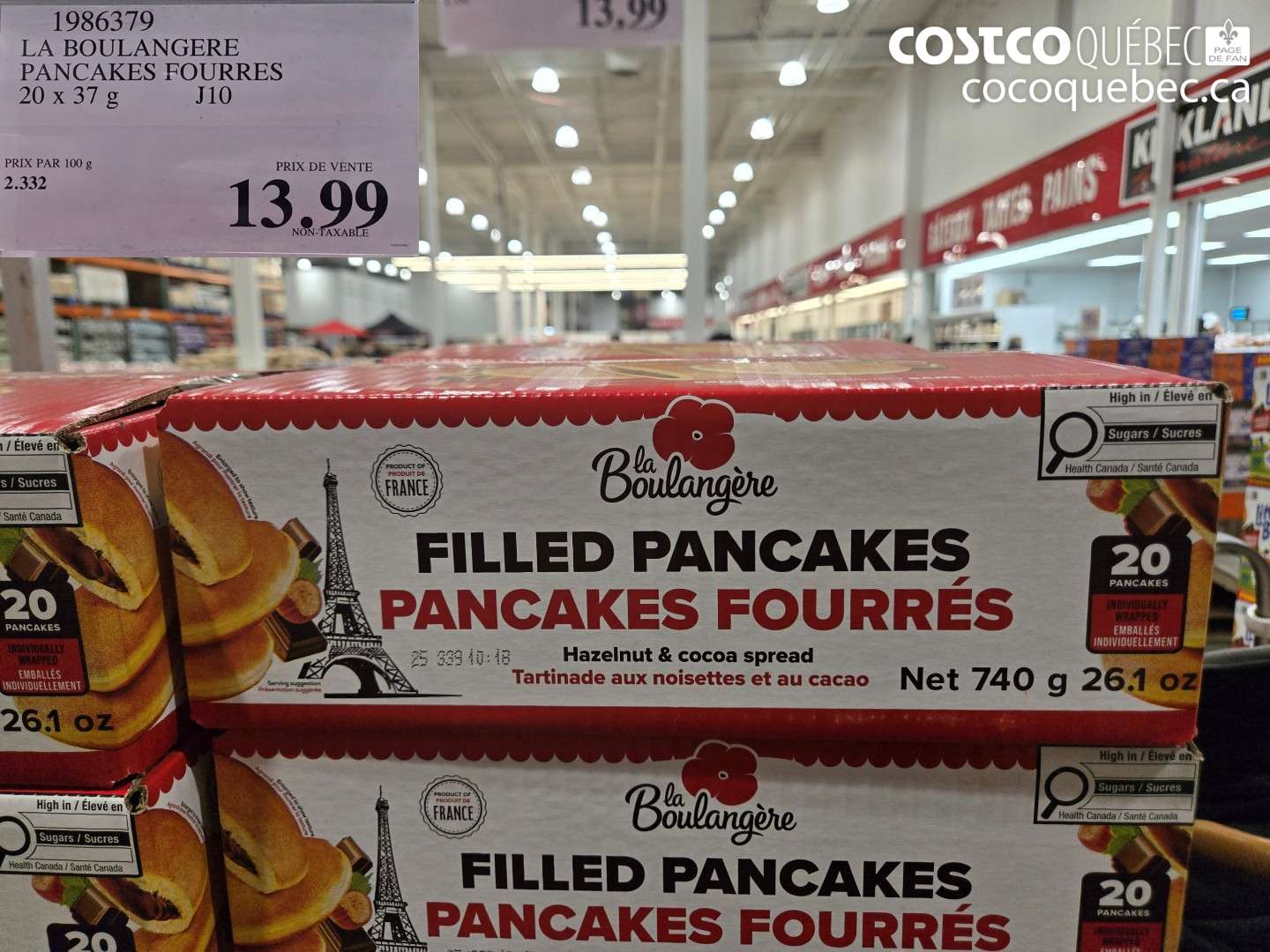 1986379 LA BOULANGERE PANCAKES FOURRES 20 X 37 G $13.99
