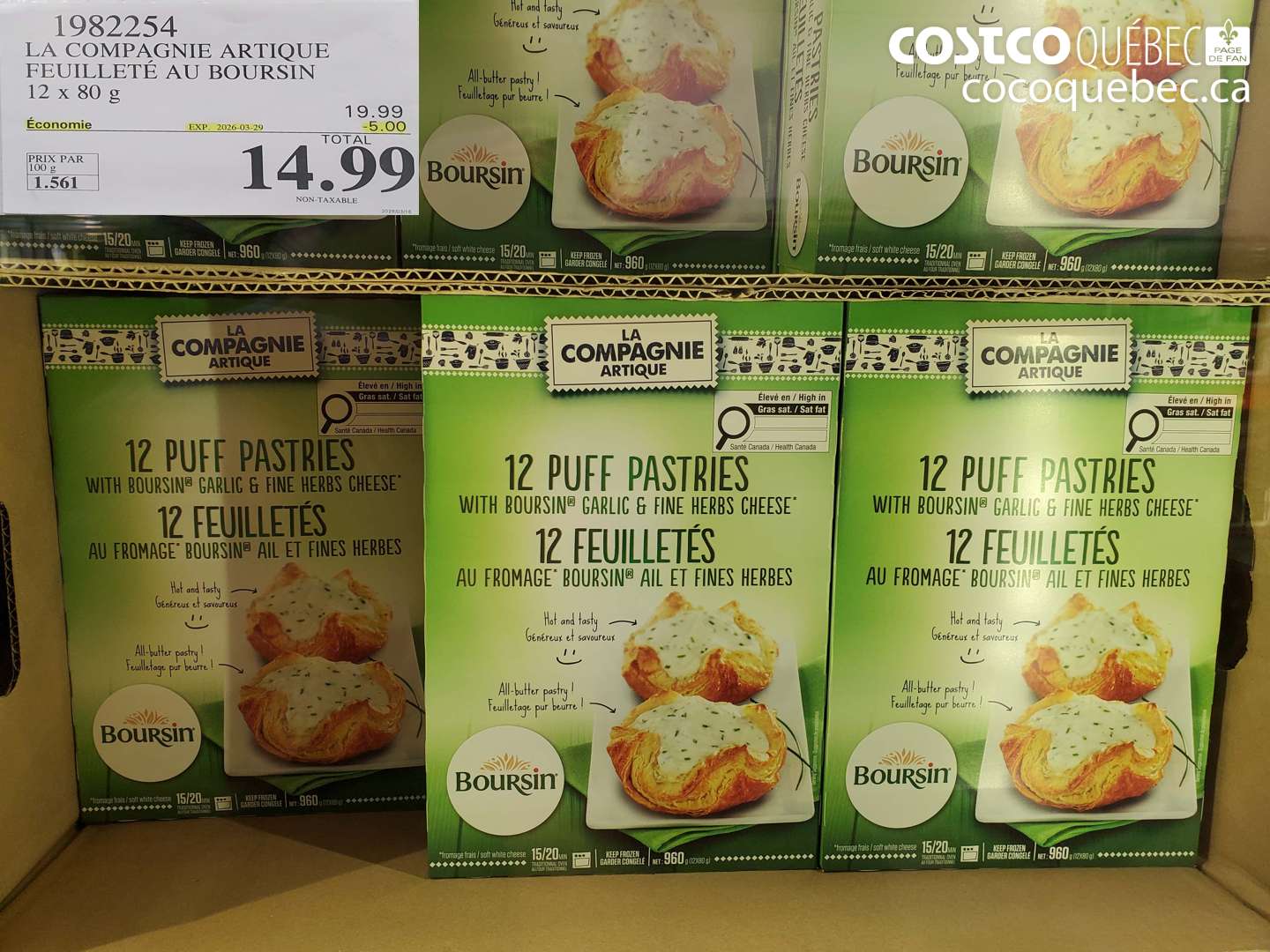 1982254 LA COMPAGNIE ARTIQUE FEUILLETÉ AU BOURSIN 12 X 80 G ($5.00 INSTANT SAVINGS EXPIRES ON 2026-03-29) $14.99