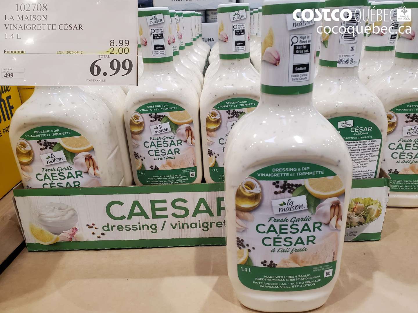 102708 LA MAISON VINAIGRETTE CÉSAR 1.4 L ($2.00 INSTANT SAVINGS EXPIRES ON 2026-04-12) $6.99