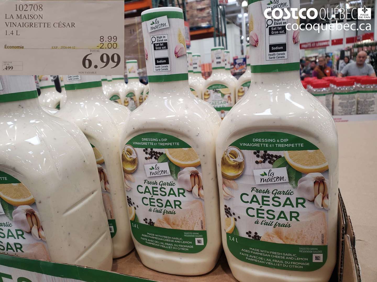 102708 LA MAISON VINAIGRETTE CÉSAR 1.4 L ($2.00 INSTANT SAVINGS EXPIRES ON 2026-04-12) $6.99