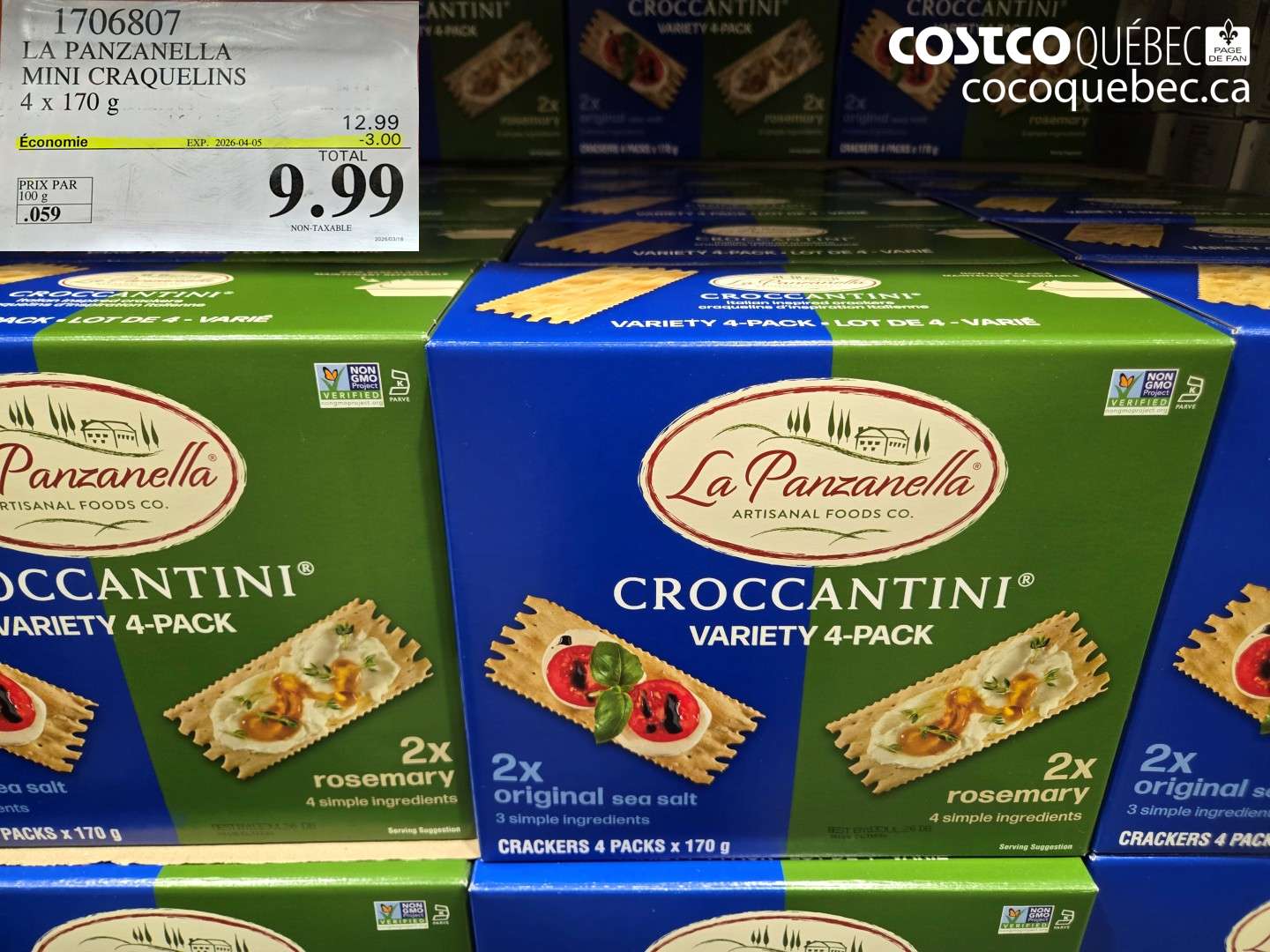 1706807 LA PANZANELLA MINI CRAQUELINS 4 X 170 G ($3.00 INSTANT SAVINGS EXPIRES ON 2026-04-05) $9.99