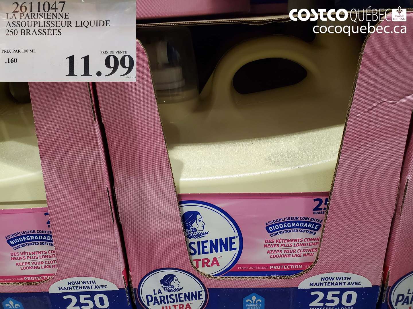 2611047 LA PARISIENNE ASSOUPLISSEUR LIQUIDE 250 BRASSÉES $11.99