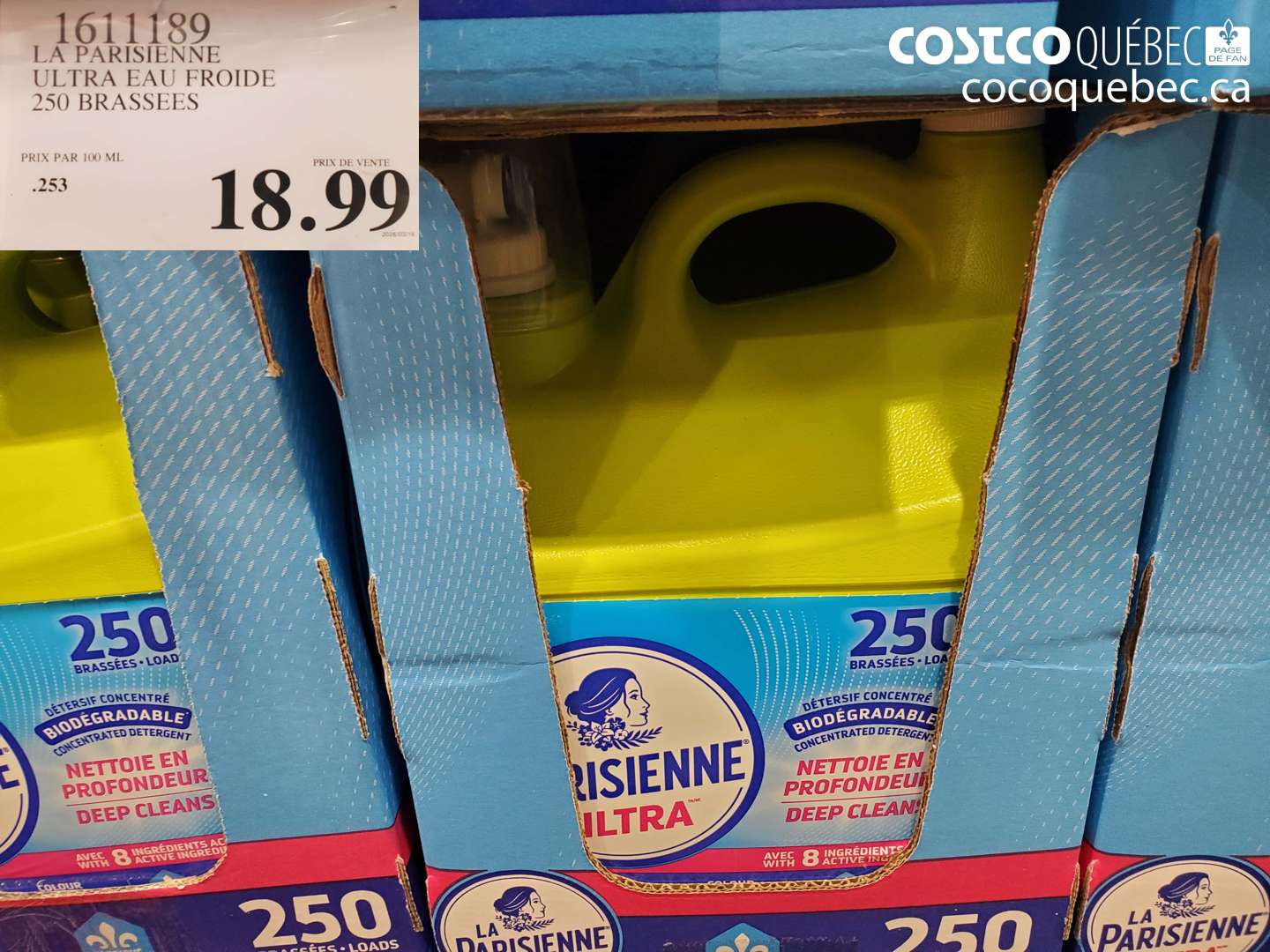 1611189 LA PARISIENNE ULTRA EAU FROIDE 250 BRASSES $18.99