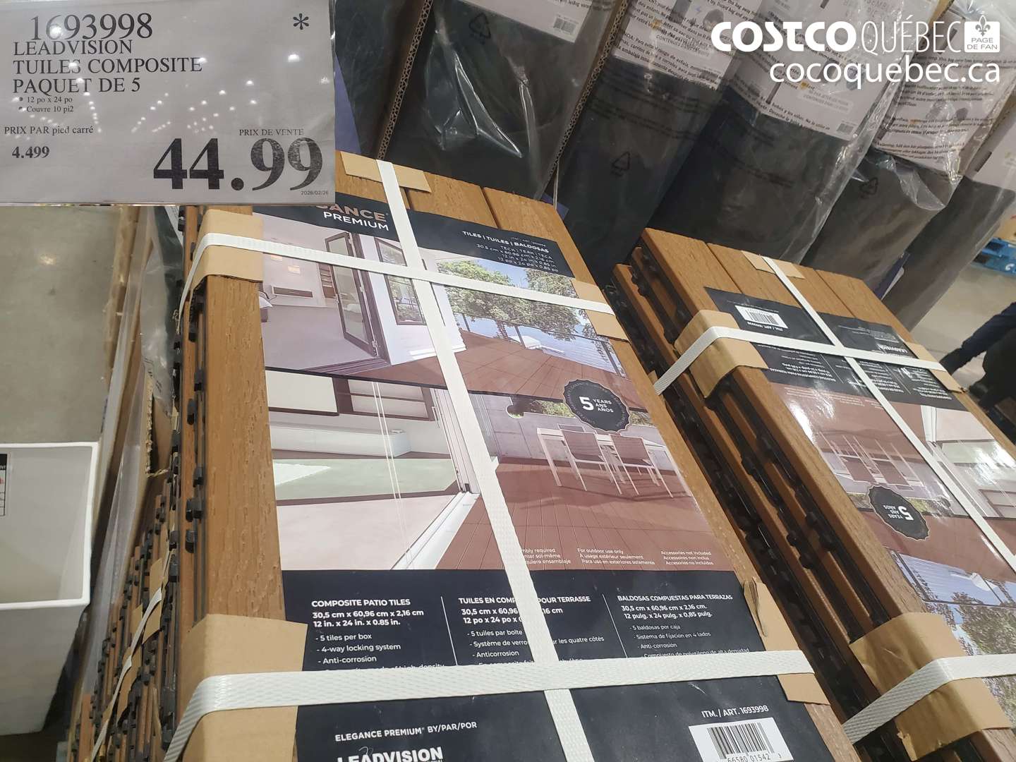 1693998 LEADVISION TUILES COMPOSITE PAQUET DE 5 $44.99