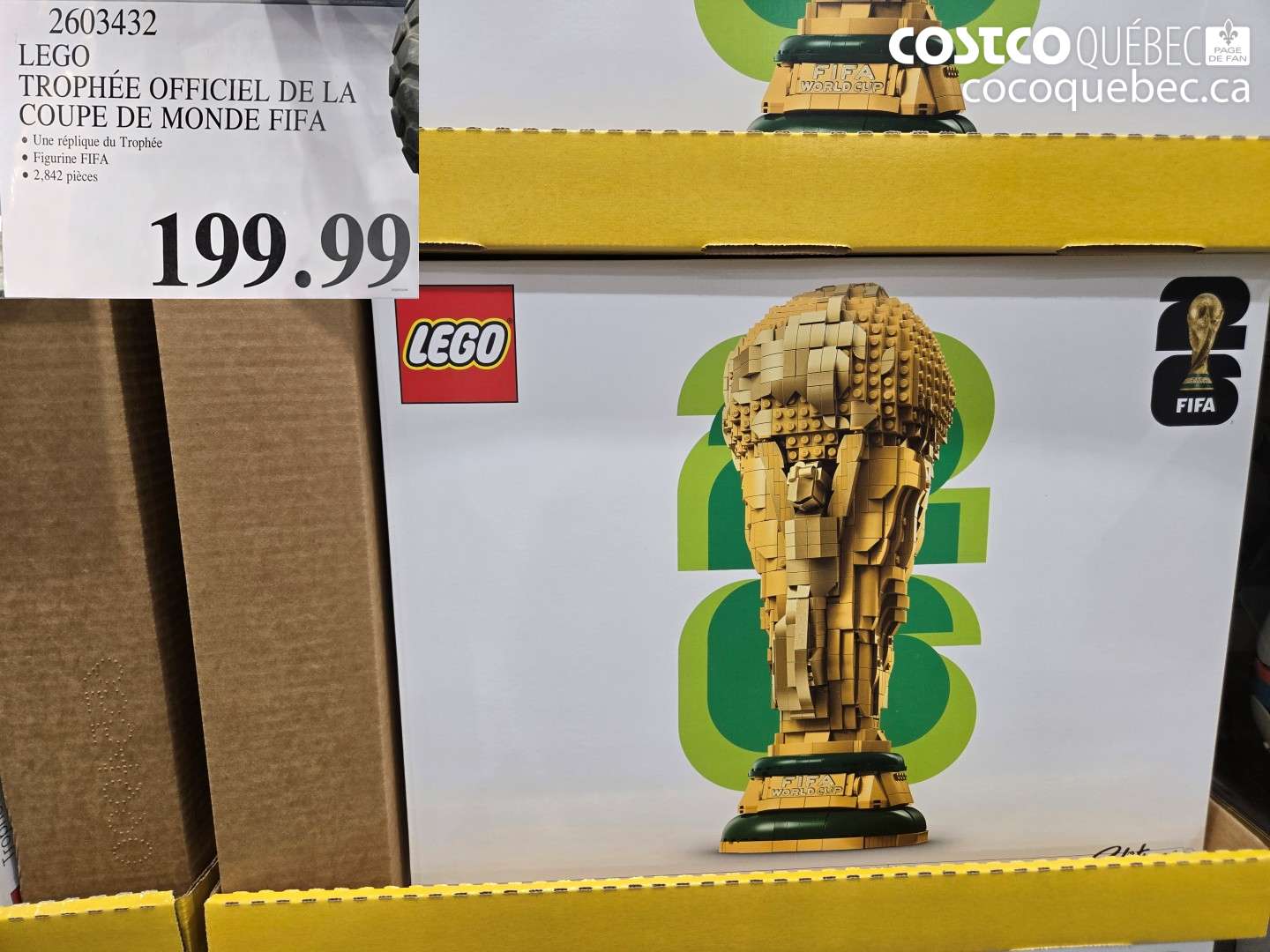 2603432 LEGO TROPHÉE OFFICIEL DE LA COUPE DE MONDE FIFA 2842 PIECES $199.99