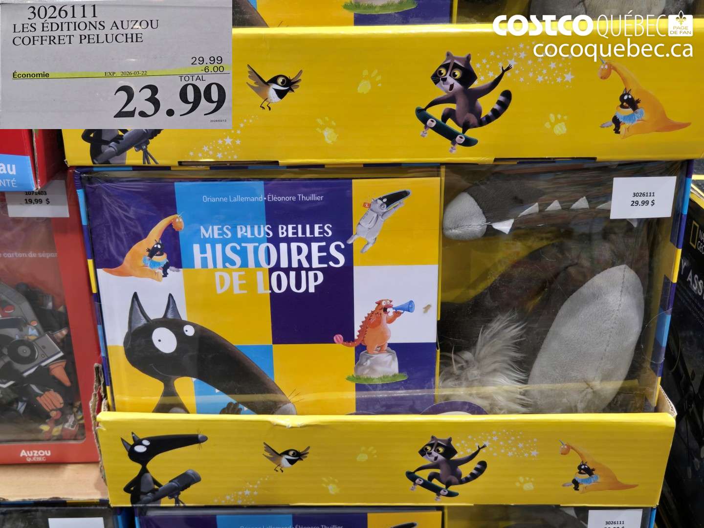 3026111 LES ÉDITIONS AUZOU COFFRET PELUCHE ($6.00 INSTANT SAVINGS EXPIRES ON 2026-03-22) $23.99