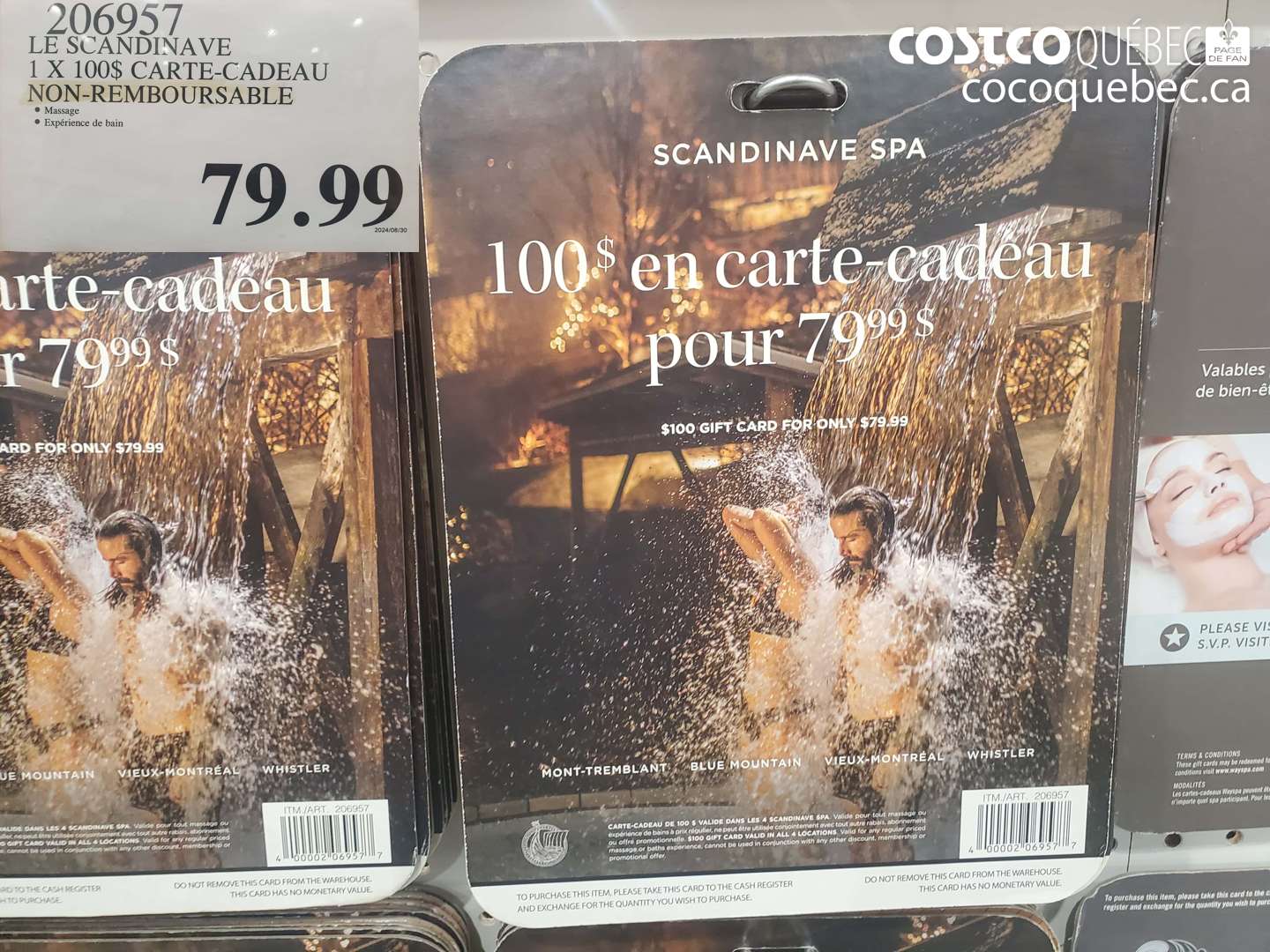 206957 LE SCANDINAVE 1 X 100$ CARTE-CADEAU NON-REMBOURSABLE $79.99