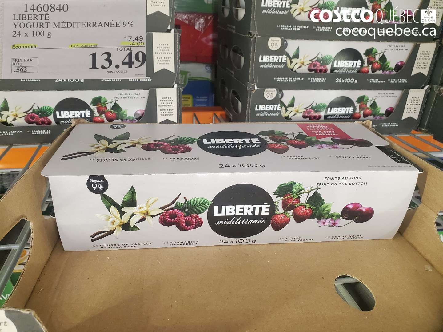 1460840 LIBERTÉ YOGURT MÉDITERRANÉE 9% ($4.00 INSTANT SAVINGS EXPIRES ON 2026-03-08) $13.49