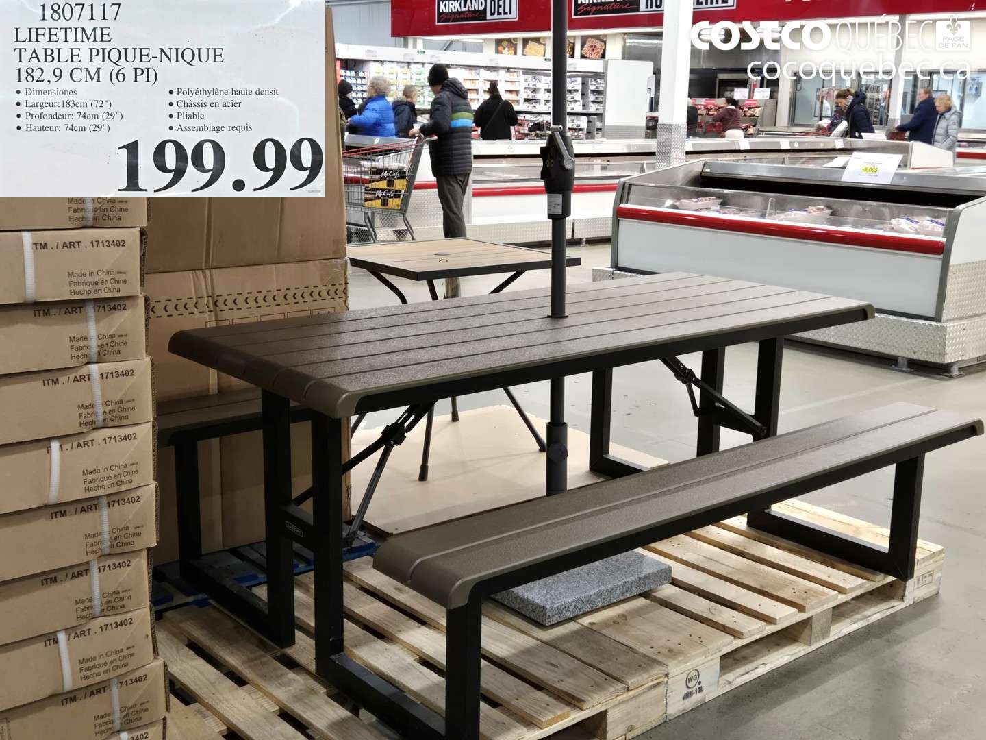 1807117 LIFETIME TABLE PIQUE-NIQUE 182,9 CM (6 PI) $199.99