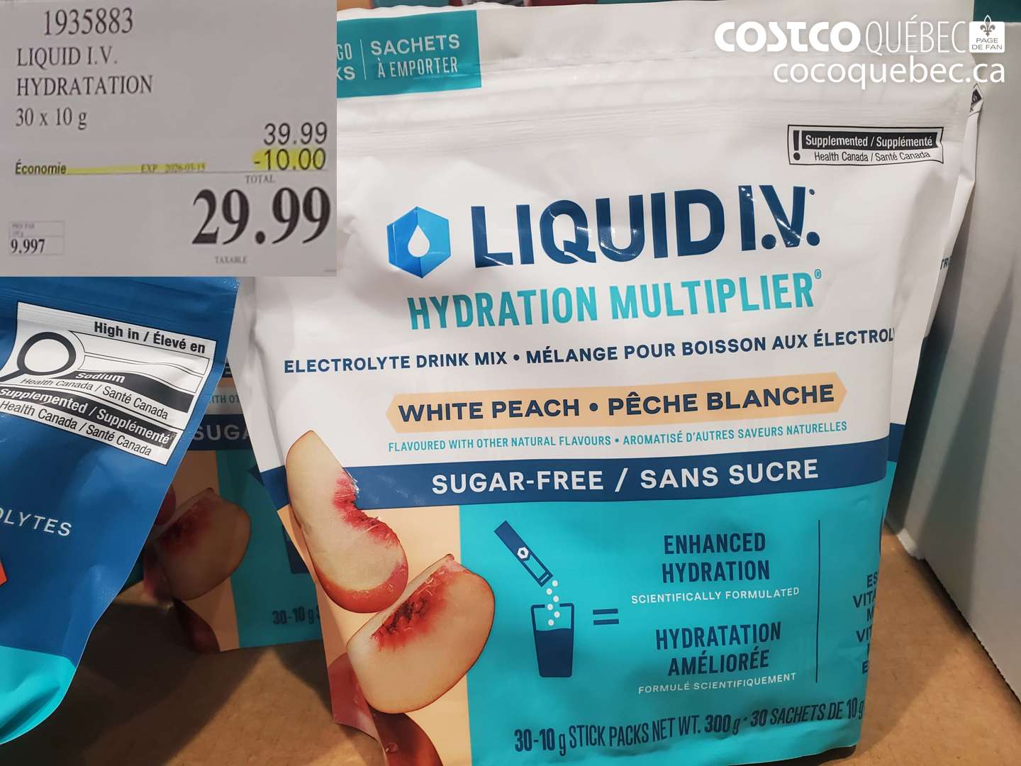 1935883 LIQUID I.V. HYDRATATION 30 X 10 G ($10.00 INSTANT SAVINGS EXPIRES ON 2026-03-15) $29.99