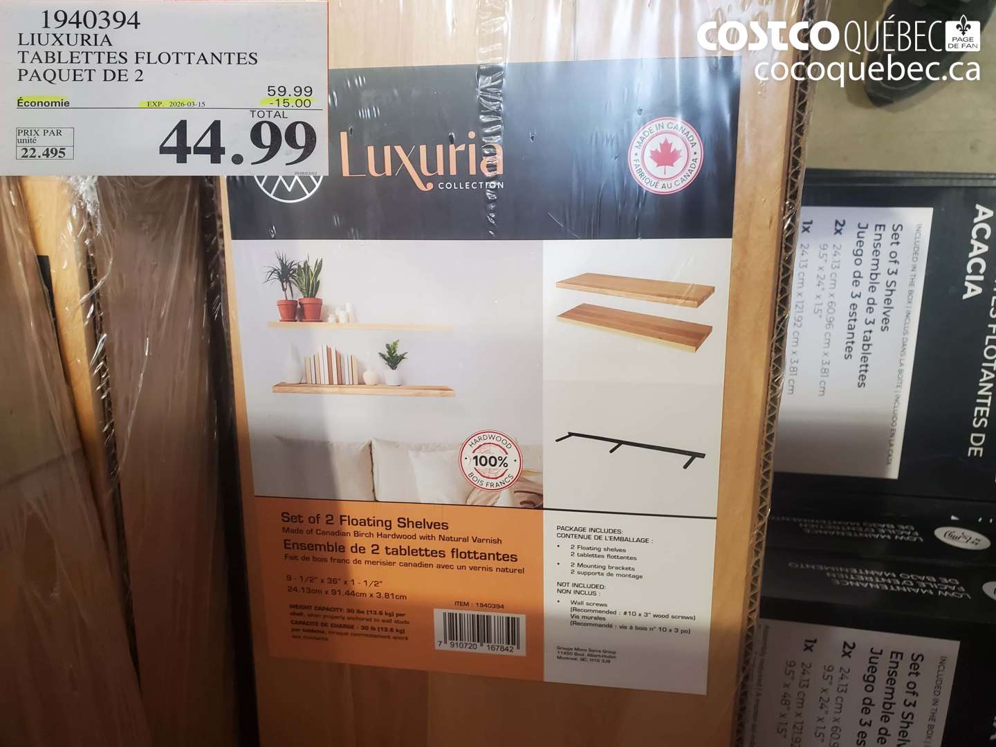 1940394 LIUXURIA TABLETTES FLOTTANTES PAQUET DE 2 ($15.00 INSTANT SAVINGS EXPIRES ON 2026-03-15) $44.99