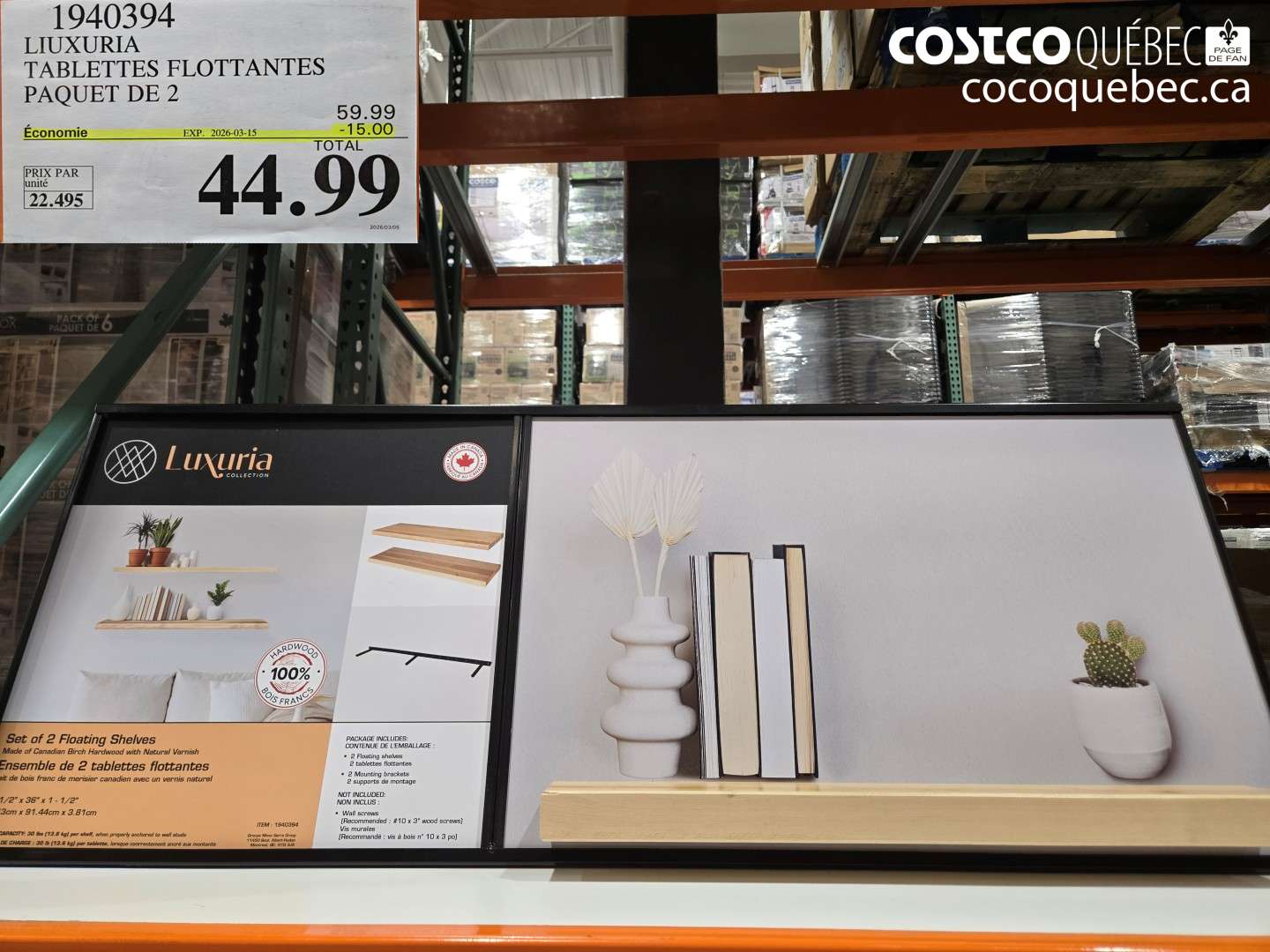 1940394 LIUXURIA TABLETTES FLOTTANTES PAQUET DE 2 ($15.00 INSTANT SAVINGS EXPIRES ON 2026-03-15) $44.99