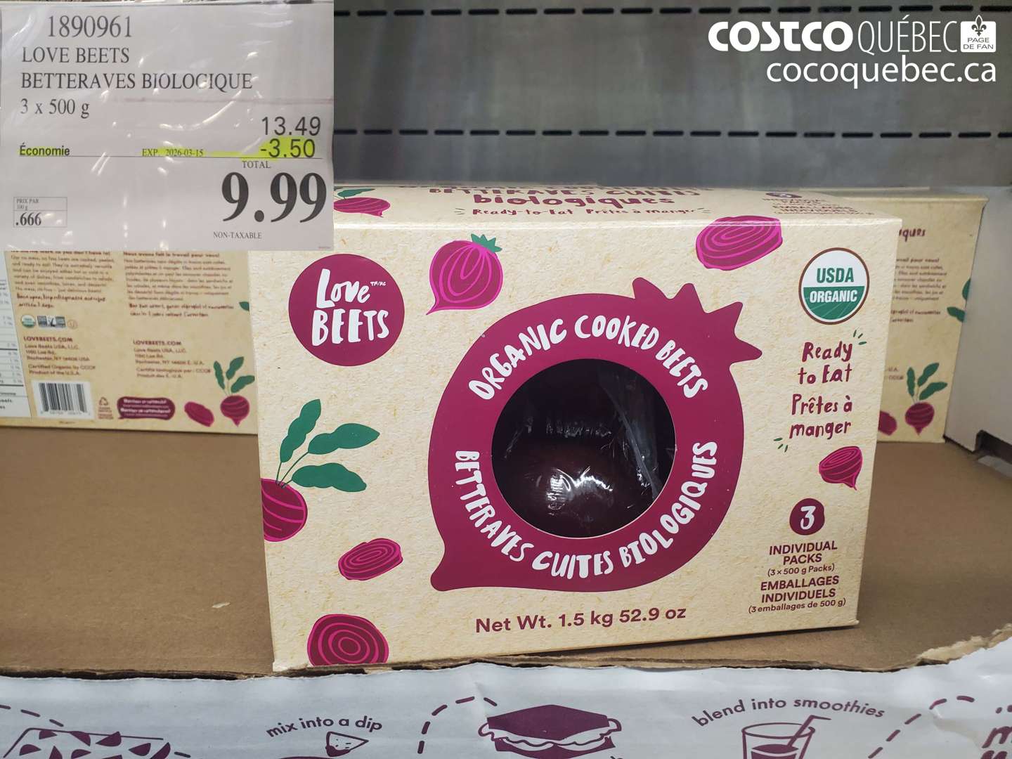 1890961 LOVE BEETS BETTERAVES BIOLOGIQUE ($3.50 INSTANT SAVINGS EXPIRES ON 2026-03-15) $9.99