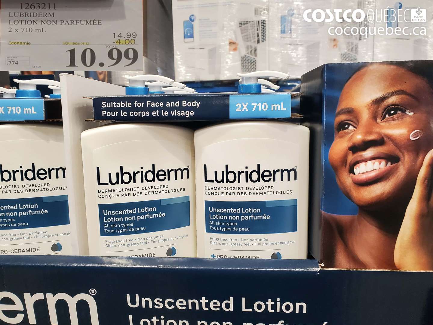 1263211 LUBRIDERM LOTION NON PARFUMÉE 2 X 710 ML ($4.00 INSTANT SAVINGS EXPIRES ON 2026-04-12) $10.99