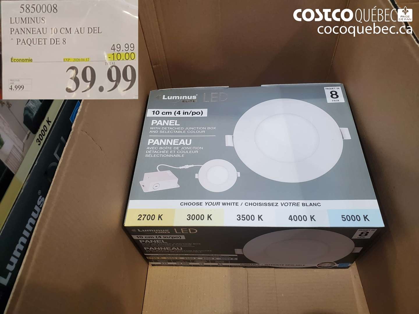 585008 LUMINUS PANNEAU 10 CM AU DEL ($10.00 INSTANT SAVINGS EXPIRES ON 2026-04-12) $39.99