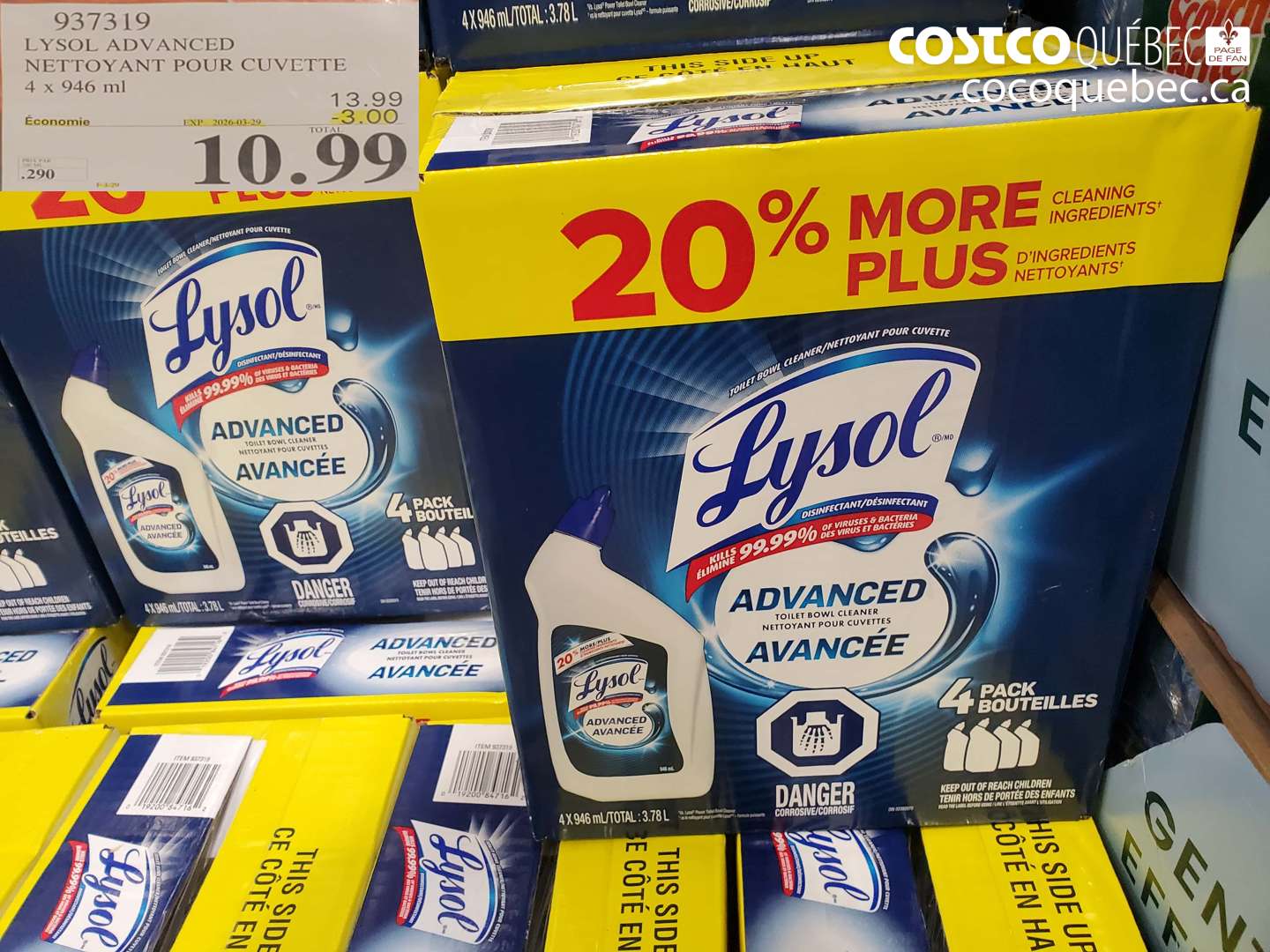 937319 LYSOL ADVANCED NETTOYANT POUR CUVETTE ($3.00 INSTANT SAVINGS EXPIRES ON 2026-03-29) $10.99