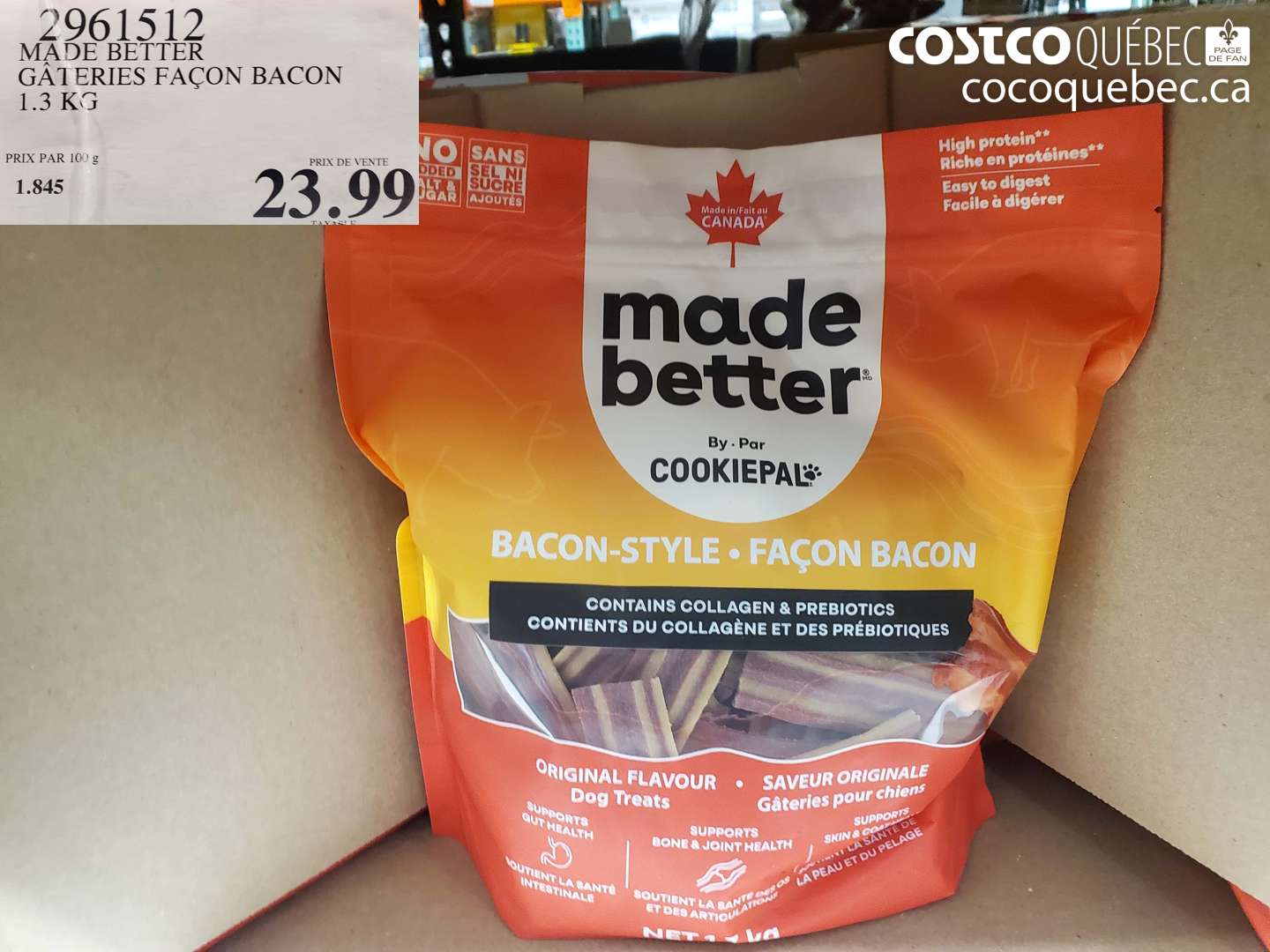 2961512 MADE BETTER GÂTERIES FAÇON BACON $23.99