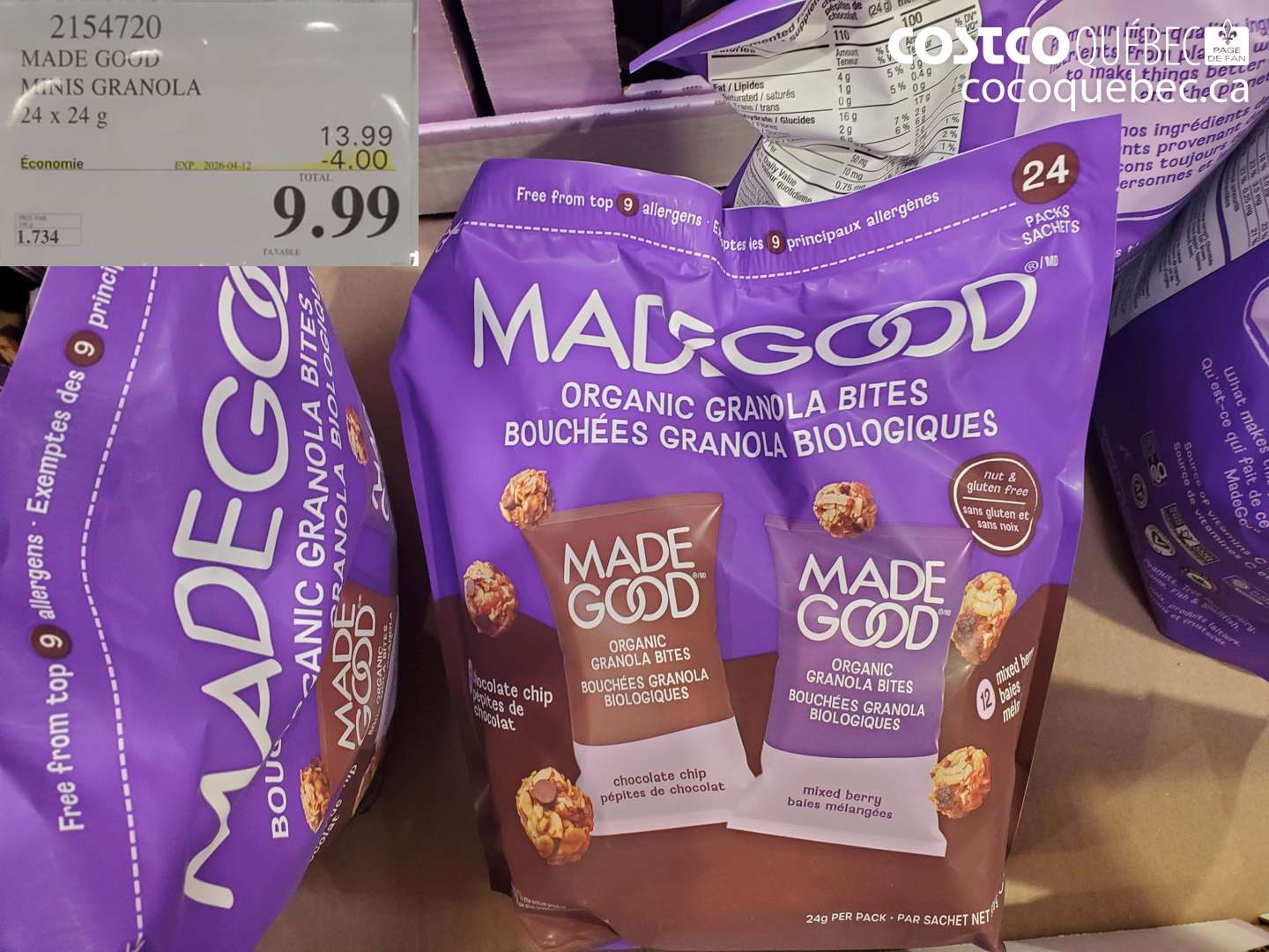 2154720 MADE GOOD MINIS GRANOLA ($4.00 INSTANT SAVINGS EXPIRES ON 2026-04-12) $9.99