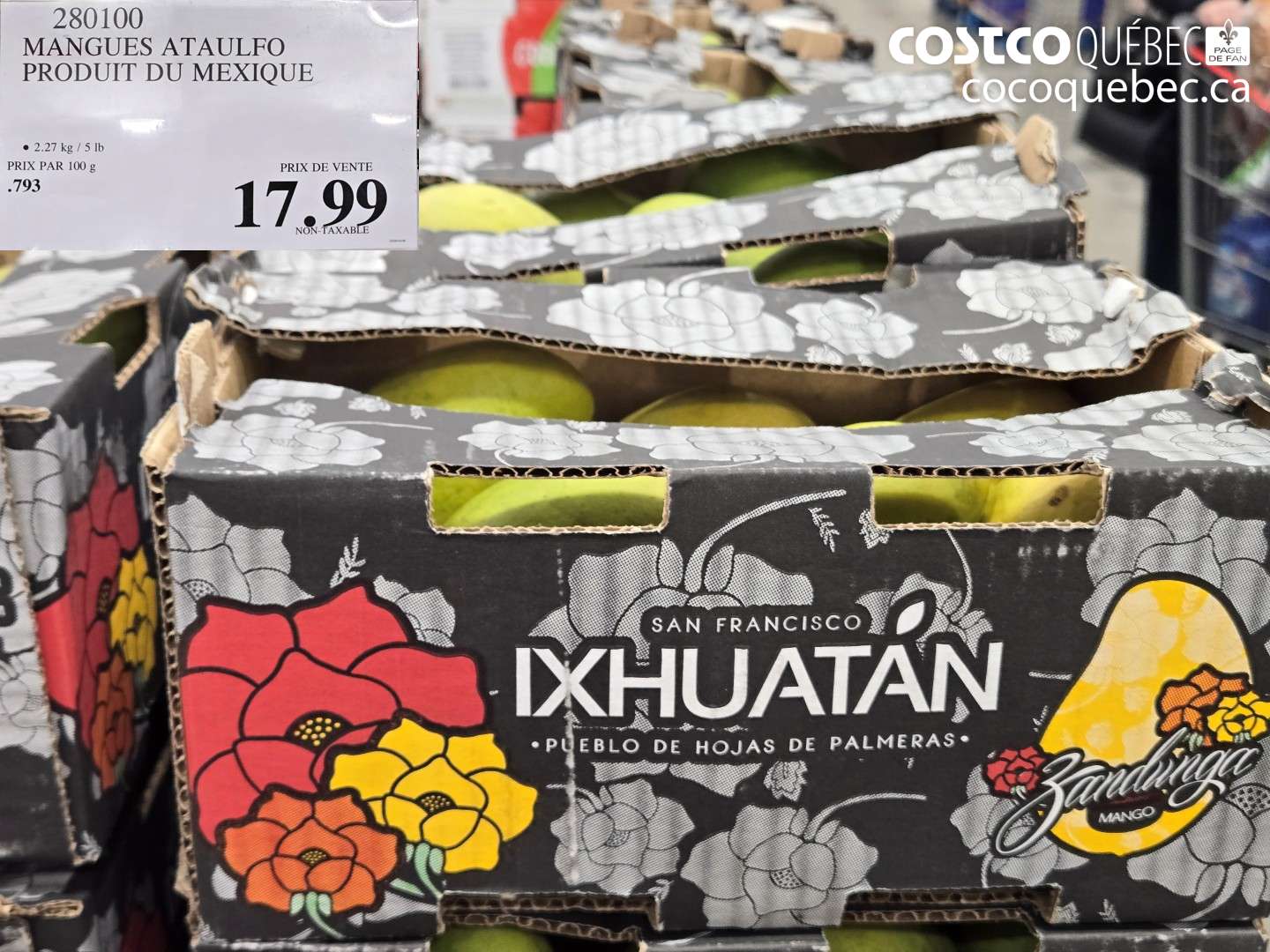 280100 MANGUES ATAULFO PRODUIT DU MEXIQUE $17.99