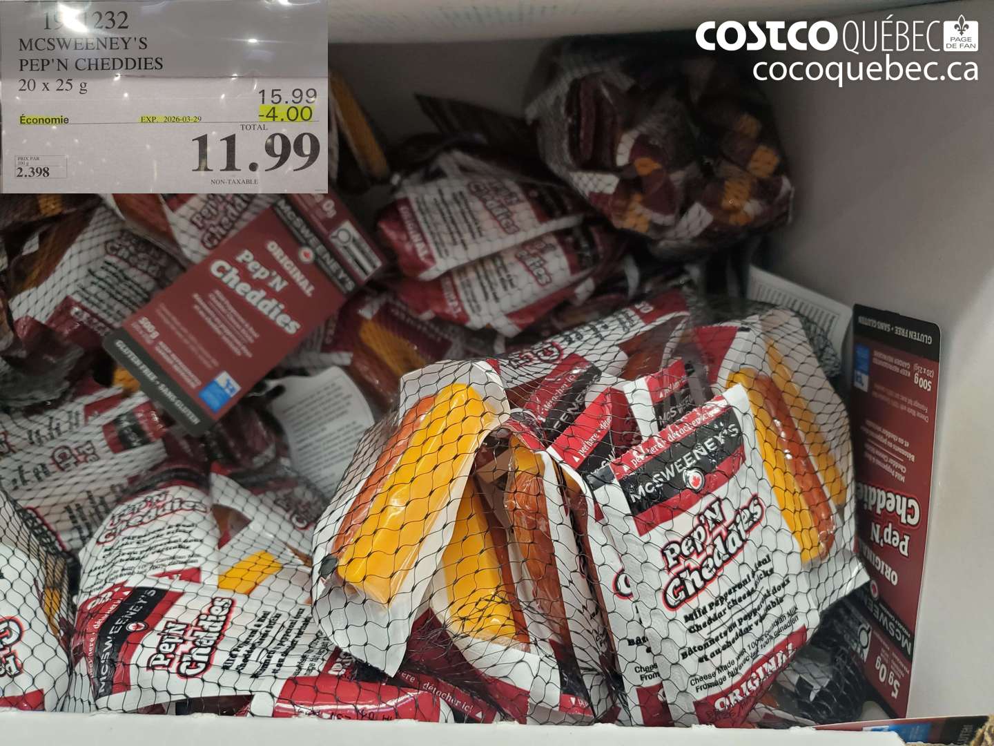 191232 MCSWEENEY'S PEP'N CHEDDIES 20 X 25 G ($4.00 INSTANT SAVINGS EXPIRES ON 2026-03-29) $11.99