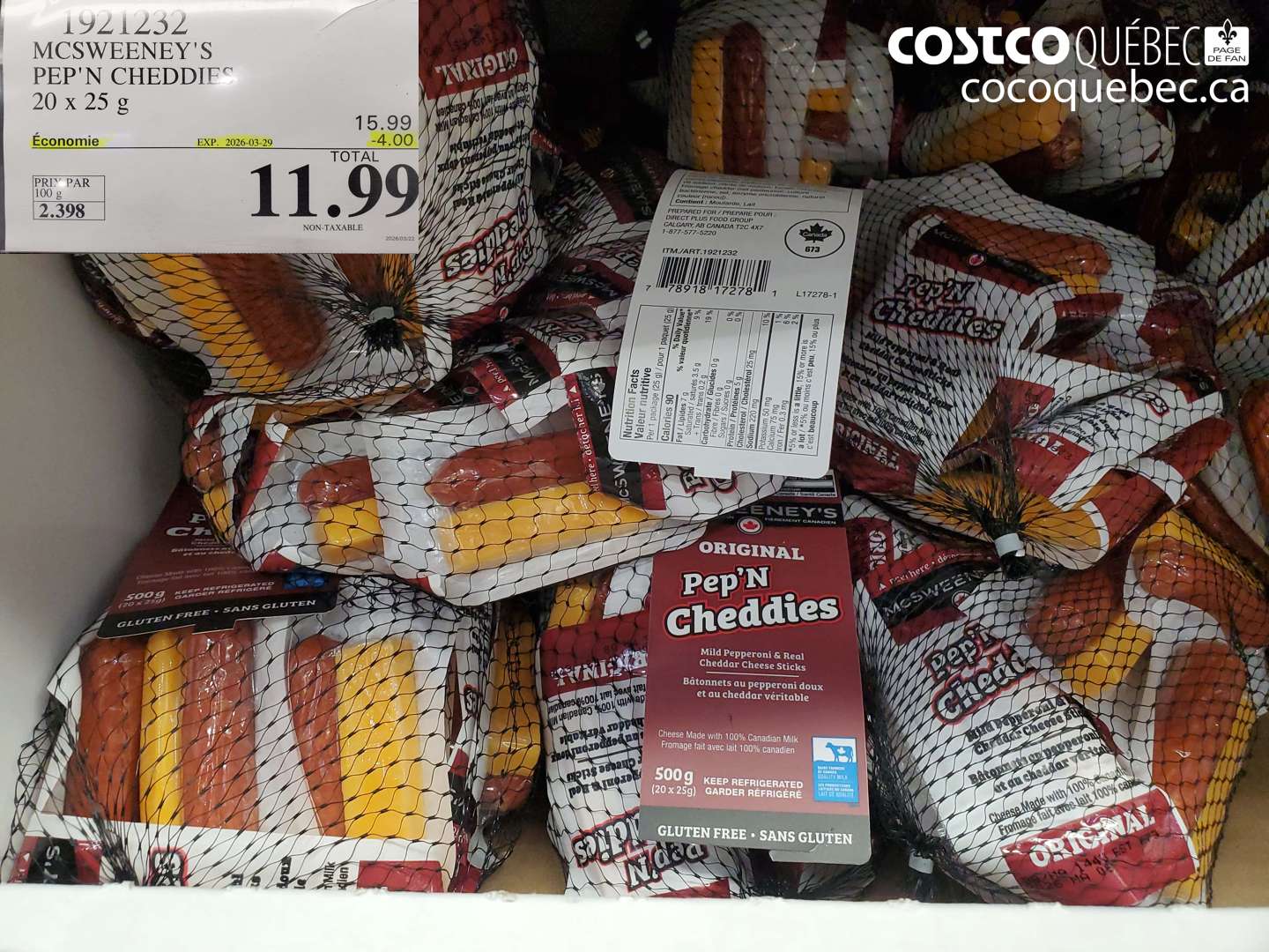 1921232 MCSWEENEY'S PEP'N CHEDDIES 20 X 25 G ($4.00 INSTANT SAVINGS EXPIRES ON 2026-03-29) $11.99