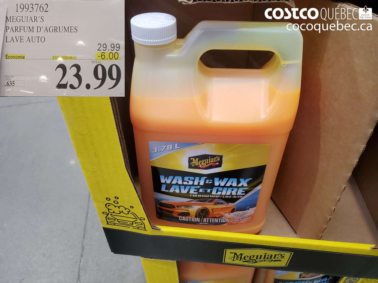 1993762 MEGUIAR'S PARFUM D'AGRUMES LAVE AUTO ($6.00 INSTANT SAVINGS EXPIRES ON 2026-04-12) $23.99
