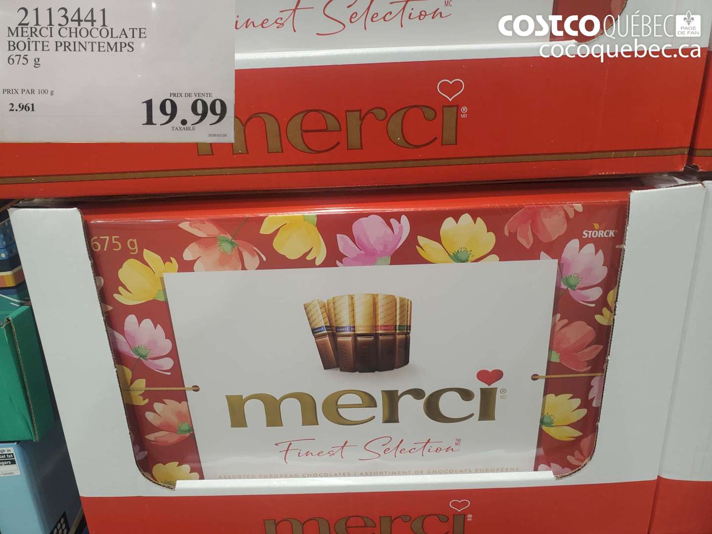 2113441 MERCI CHOCOLATE BOITE PRINTEMPS 675 G (EXPIRES ON 2026-02-26) $19.99