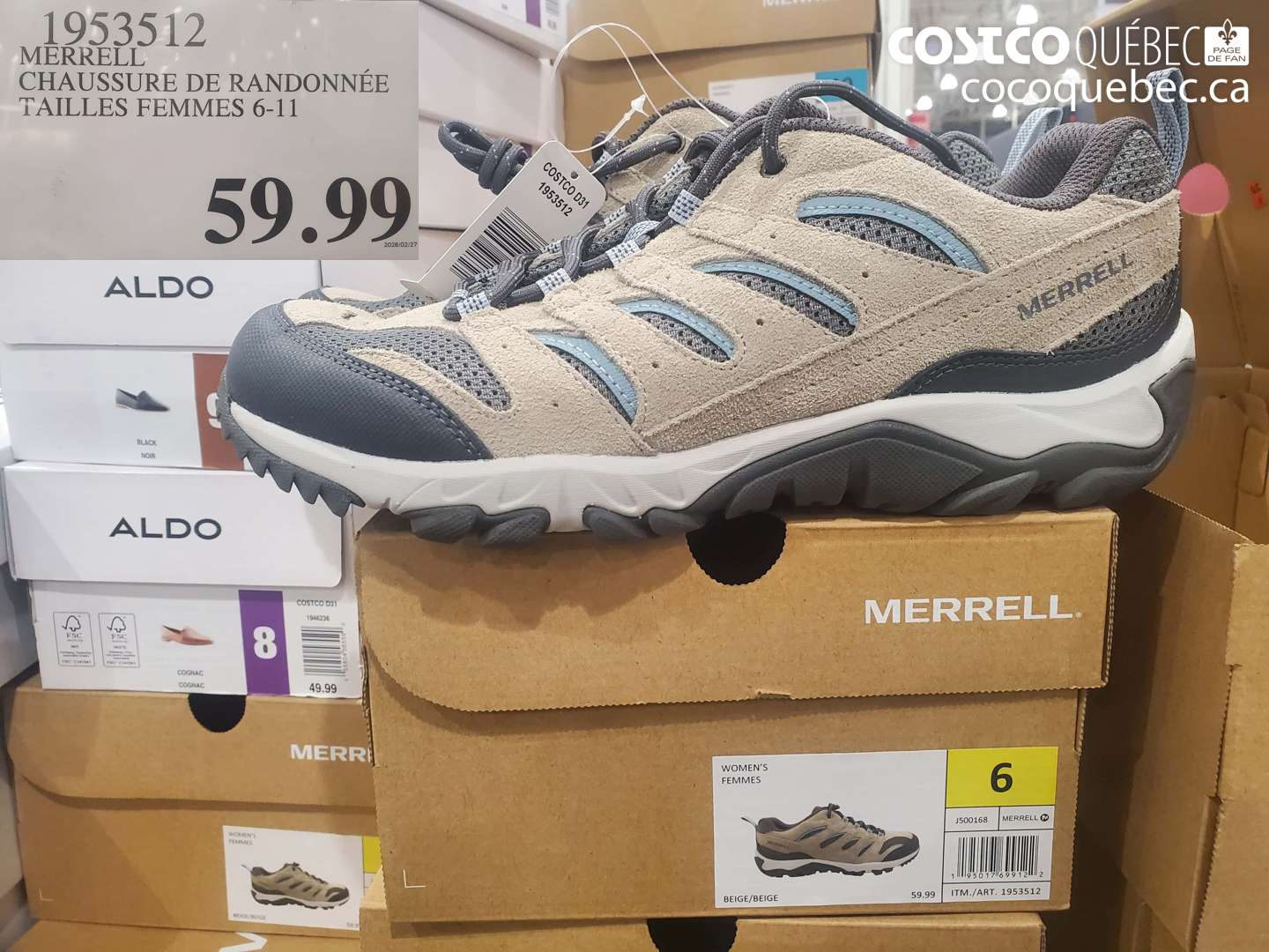 1953512 MERRELL CHAUSSURE DE RANDONNÉE TAILLES FEMMES 6-11 $59.99