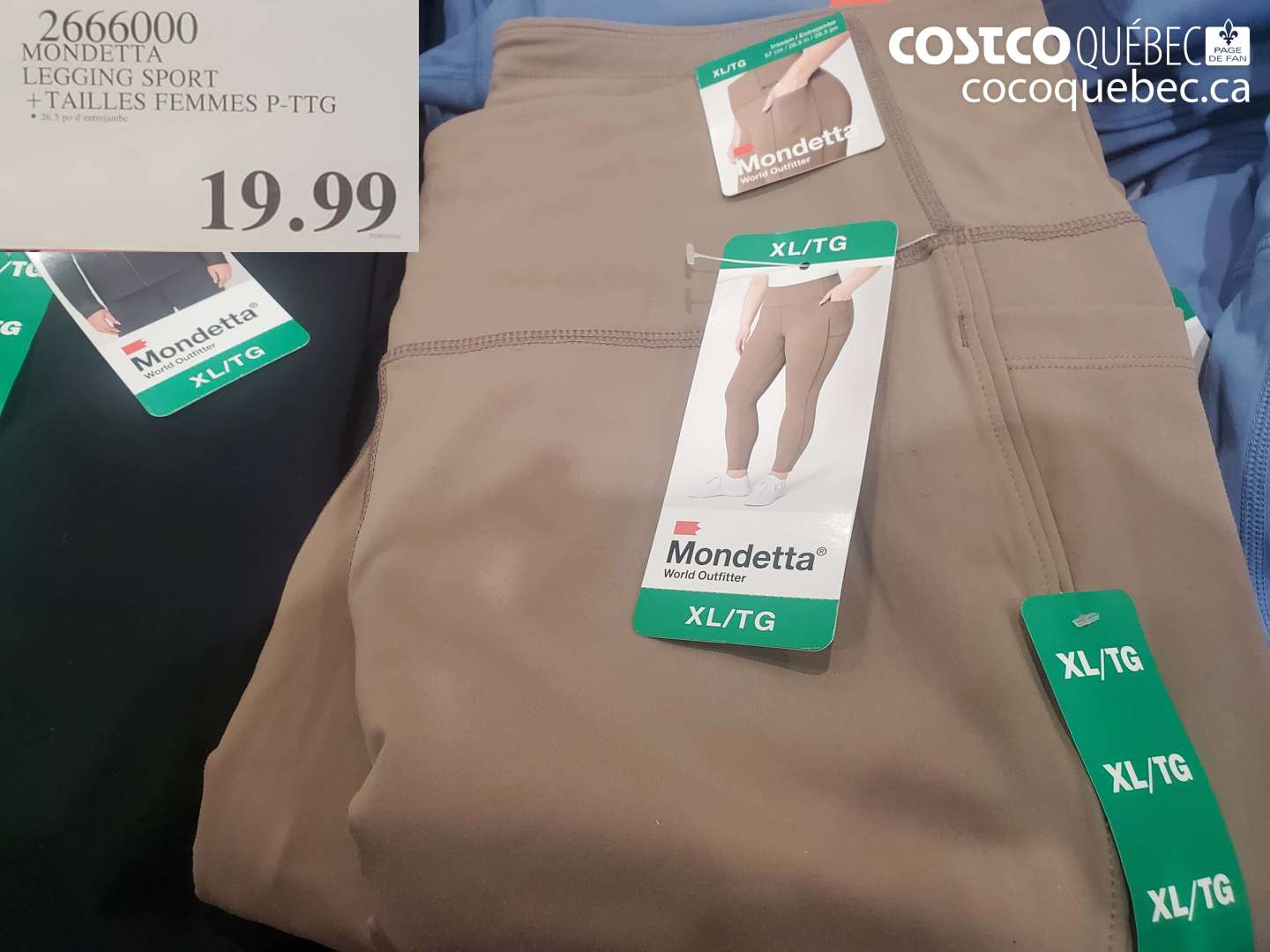 2666000 MONDETTA LEGGING SPORT +TAILLES FEMMES P-TTG $19.99