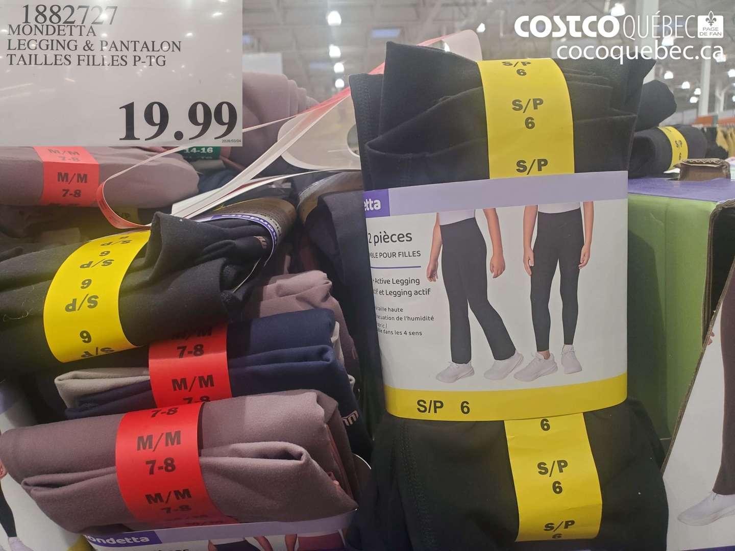 1882727 MONDETTA LEGGING & PANTALON TAILLES FILLES P-TG $19.99