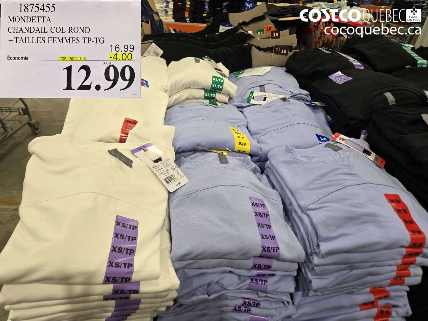 1875455 MONDETTA CHANDAIL COL ROND + TAILLES FEMMES TP-TG ($4.00 INSTANT SAVINGS EXPIRES ON 2026-03-15) $12.99